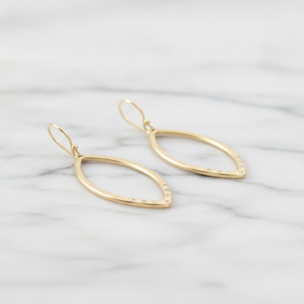 Diamond Open Pendant Earrings - Earrings