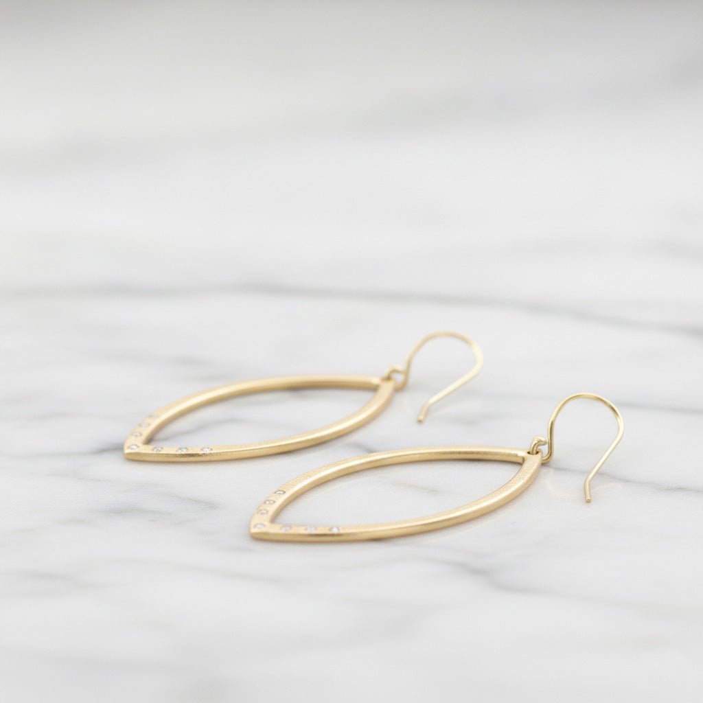 Diamond Open Pendant Earrings - Earrings