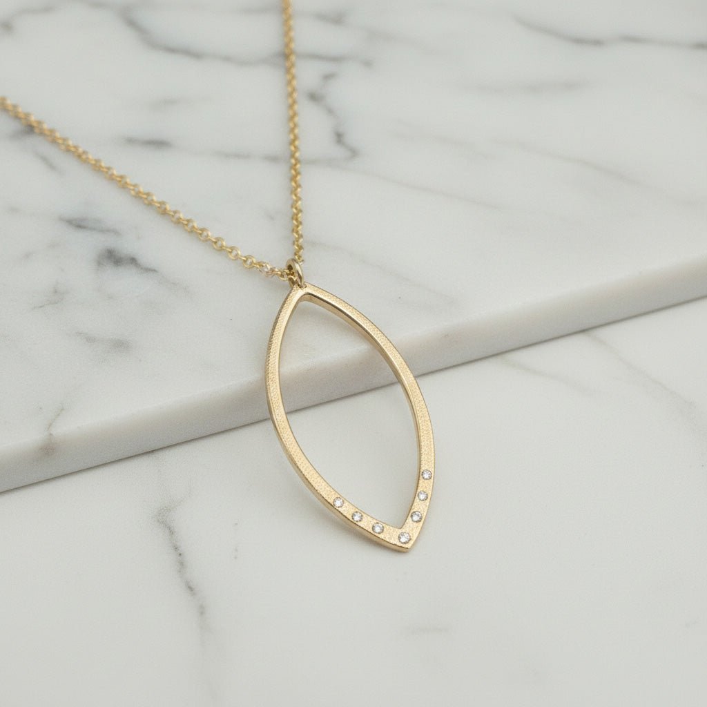 Diamond Open Pendant Necklace - Necklaces