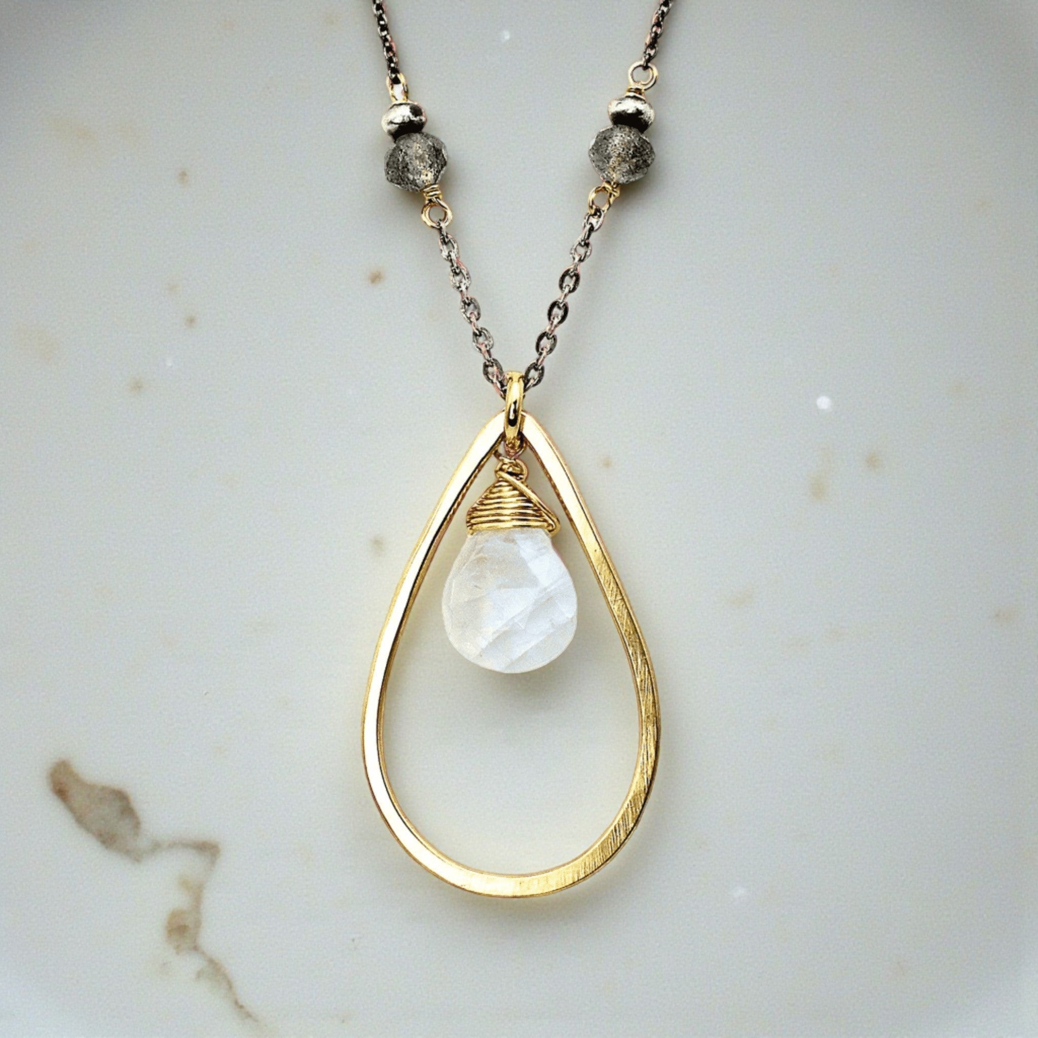Faceted Moonstone Necklace - Necklaces