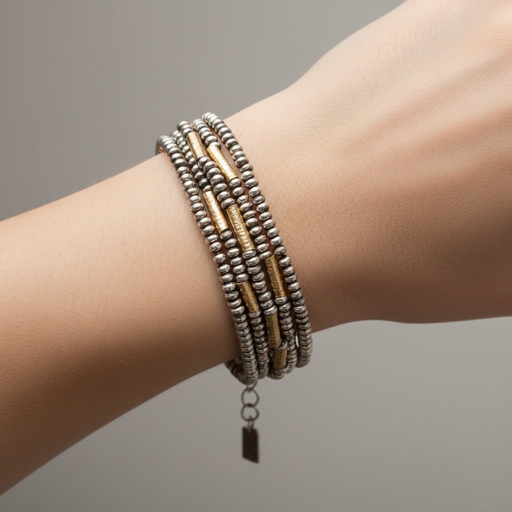 Five - Strand Mixed Metal Bracelet - Bracelets