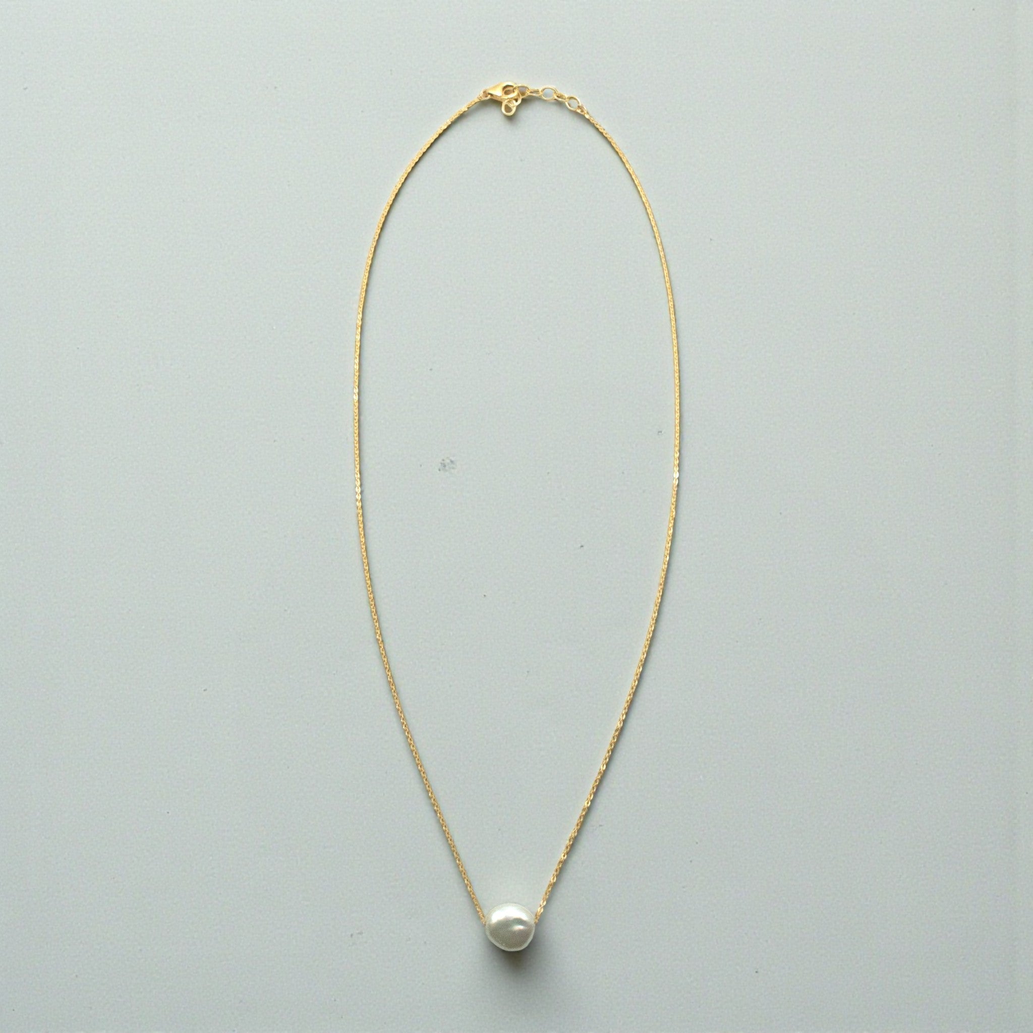 Floating Coin Pearl Necklace - Necklaces