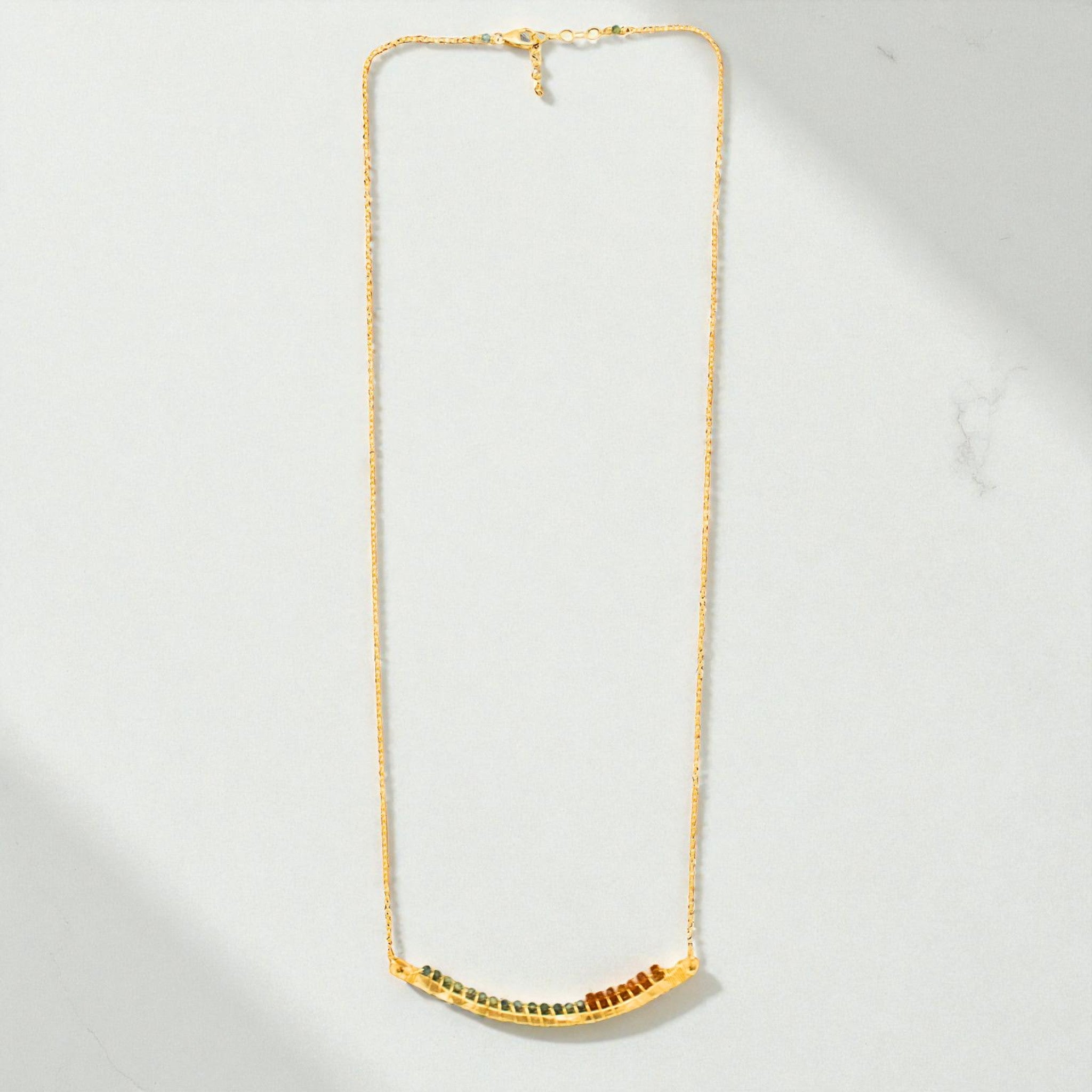 Gemstone Arc Necklace - Necklaces