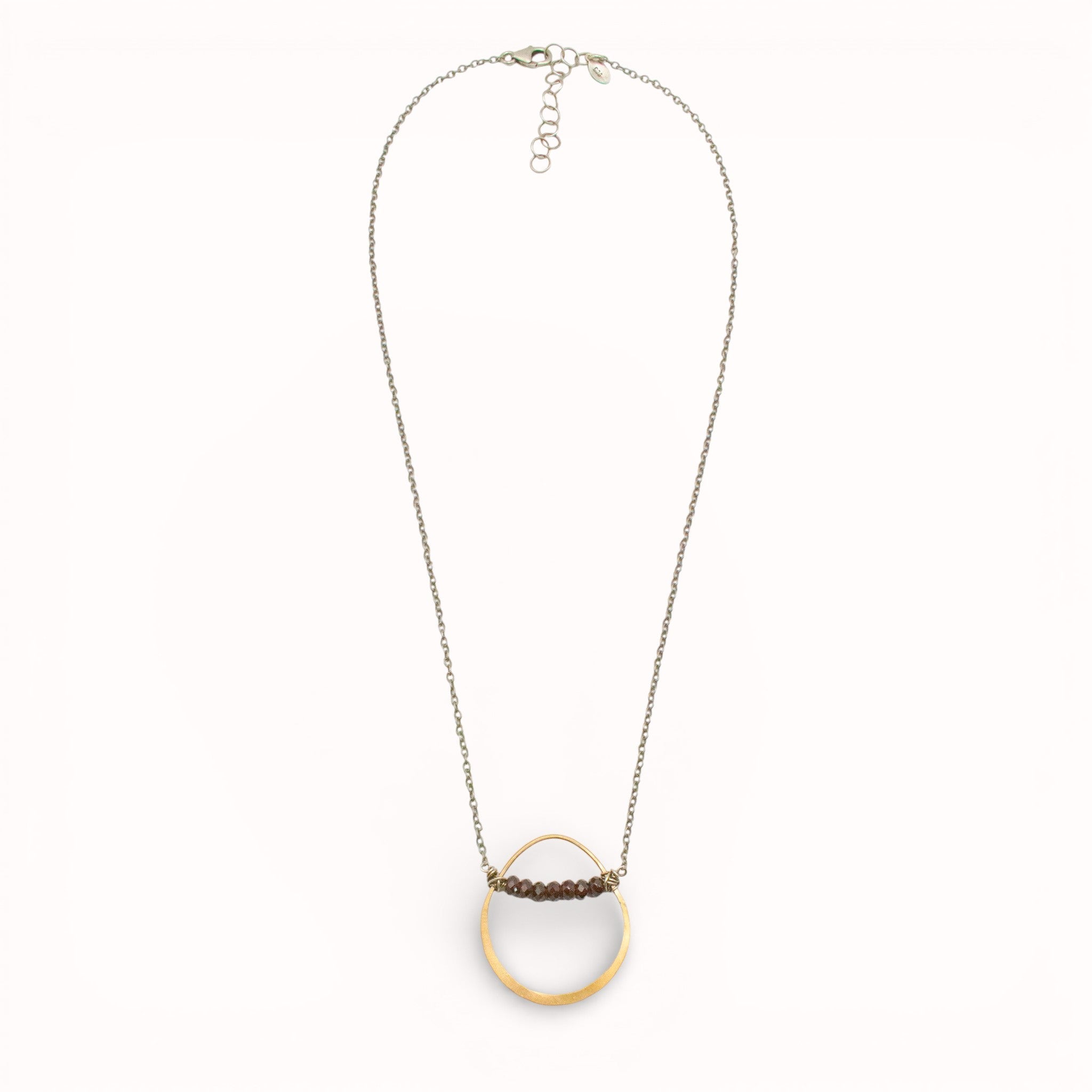 Gemstone Arc Pendant Necklace - Necklaces