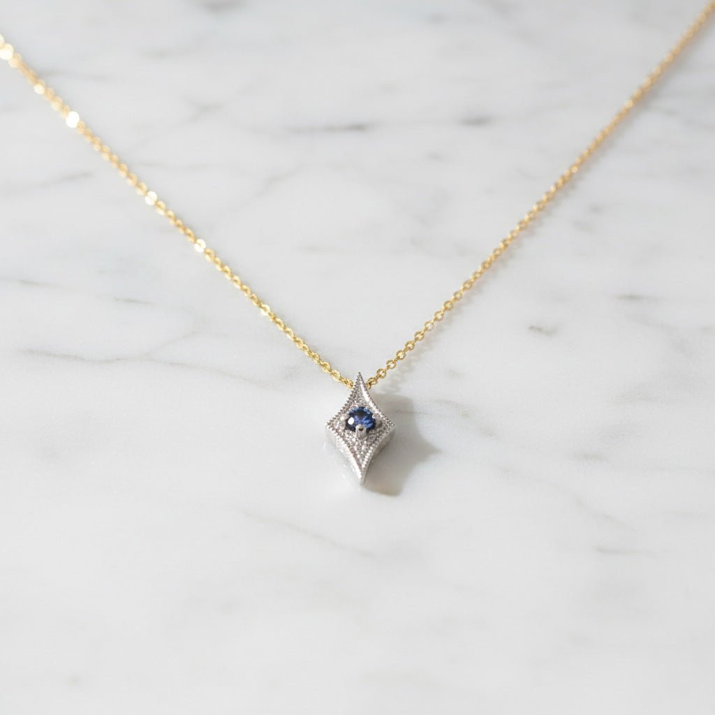 Geometric Tanzanite Pendant Necklace - Necklaces
