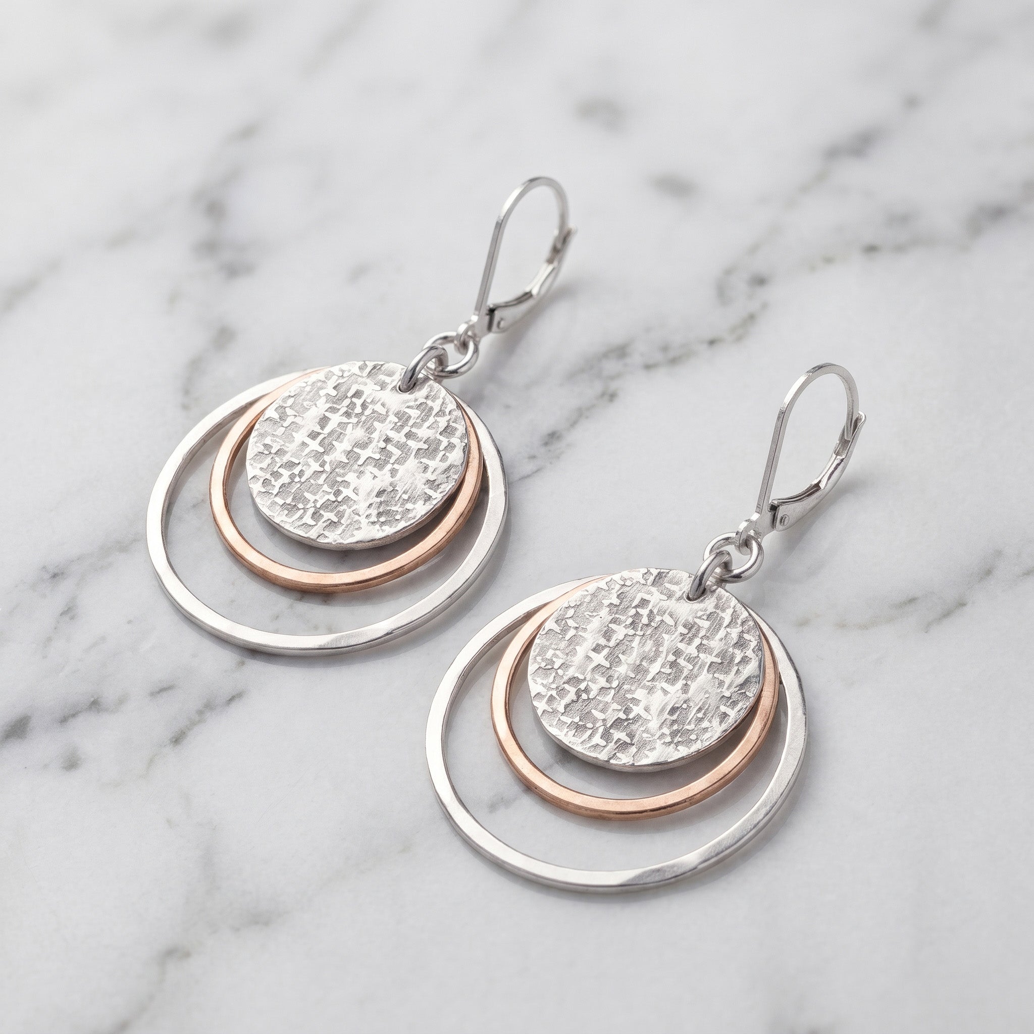 Layered Circle Drop Earrings