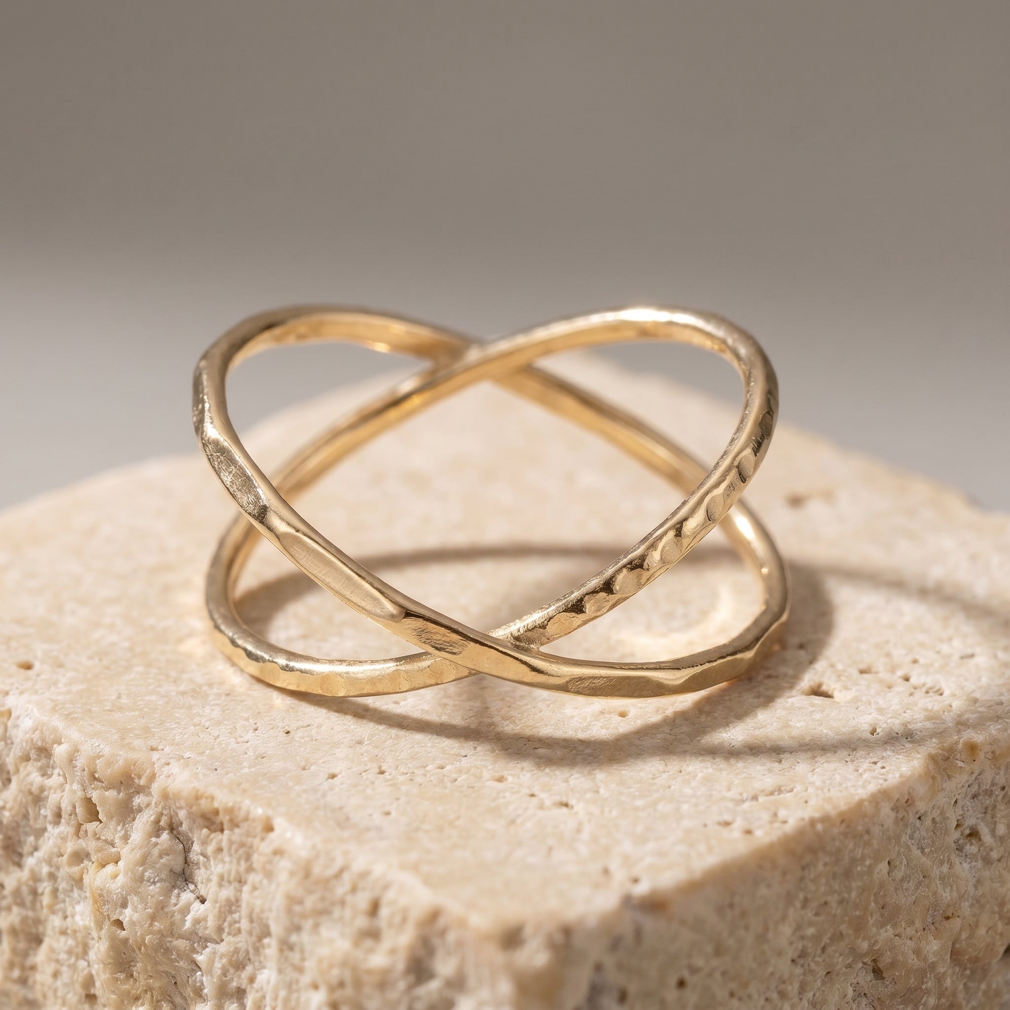 Gilded Crisscross Ring