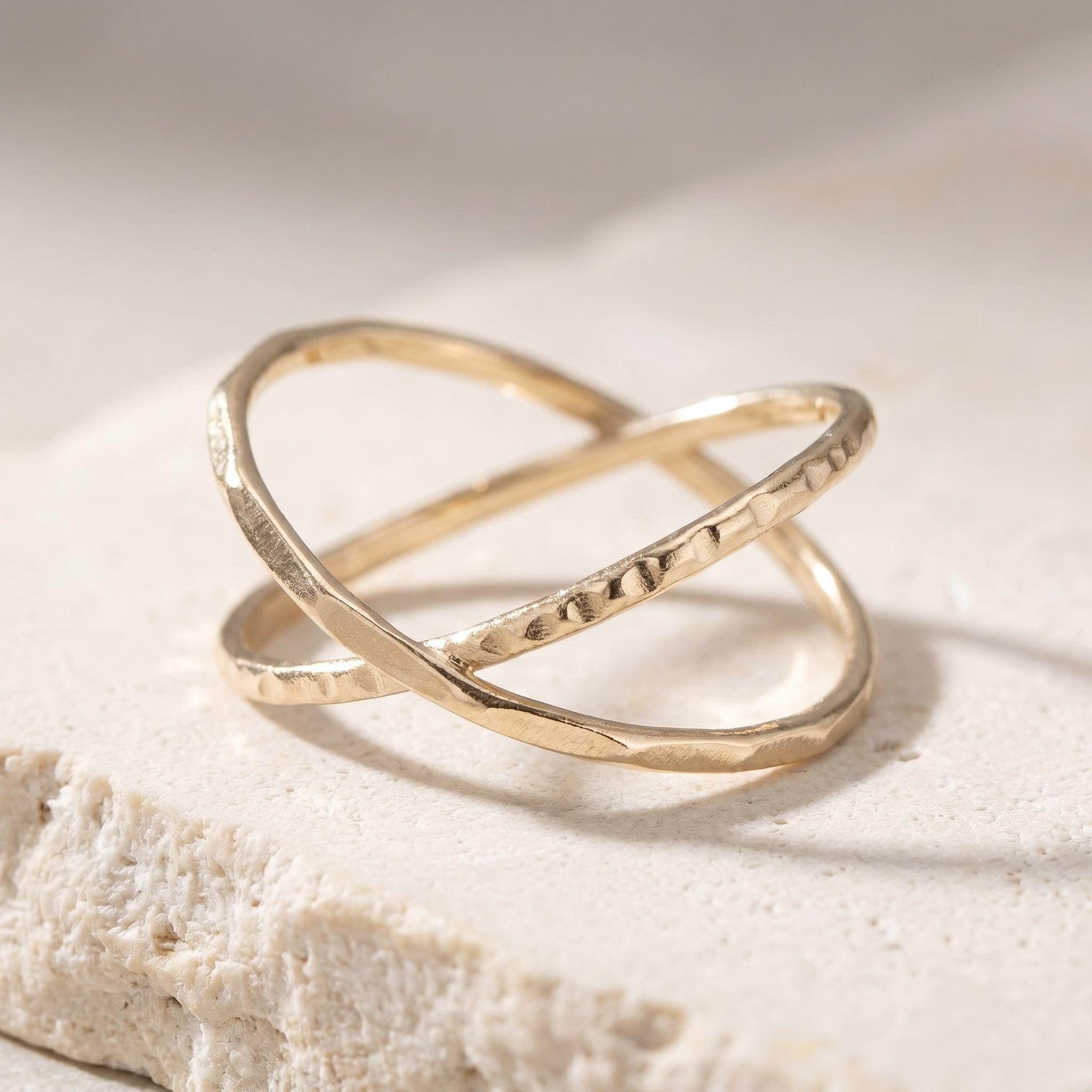 Gilded Crisscross Ring