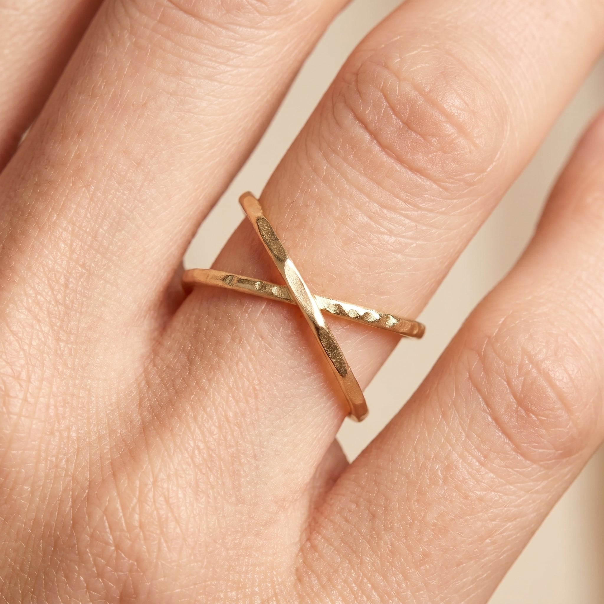 Gilded Crisscross Ring