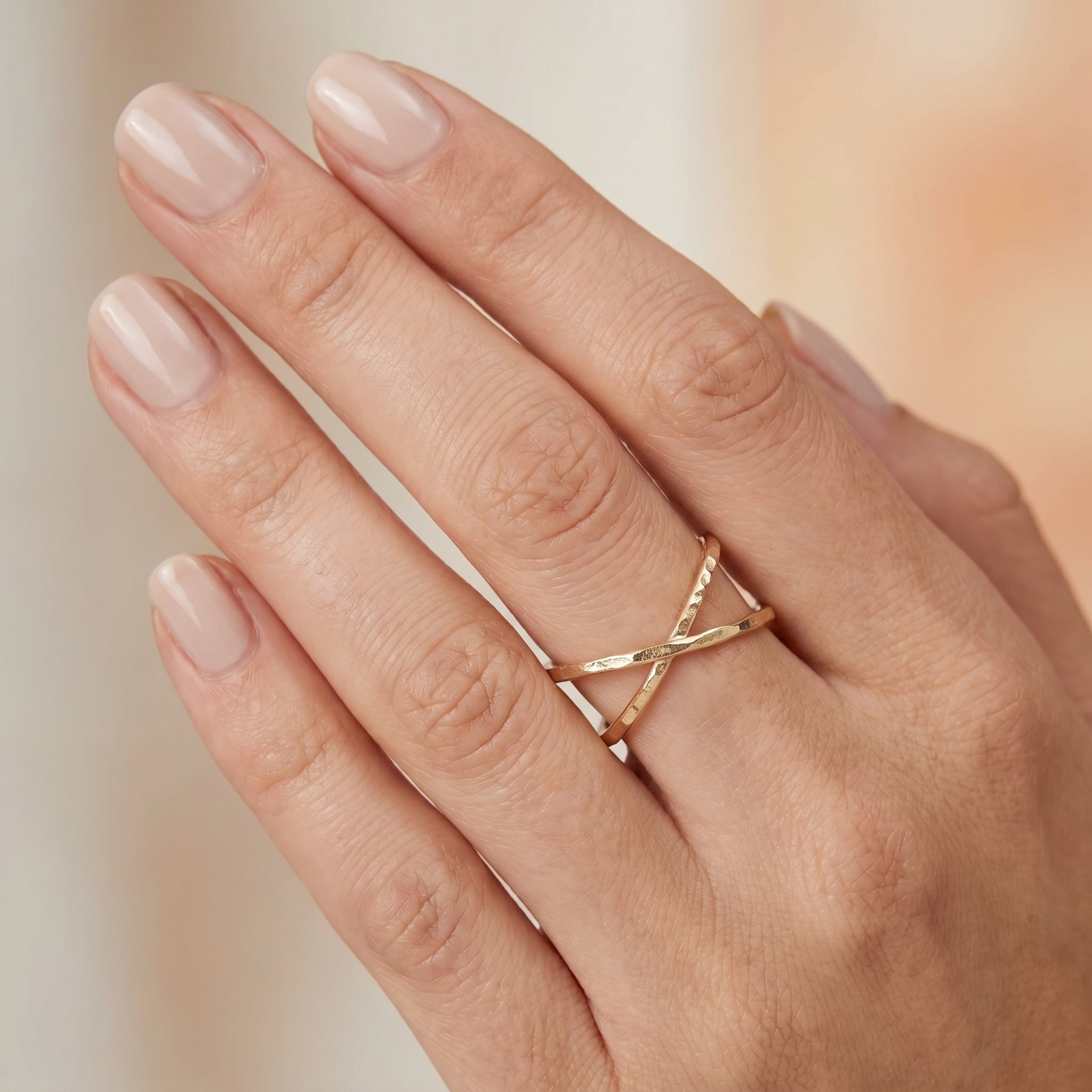 Gilded Crisscross Ring