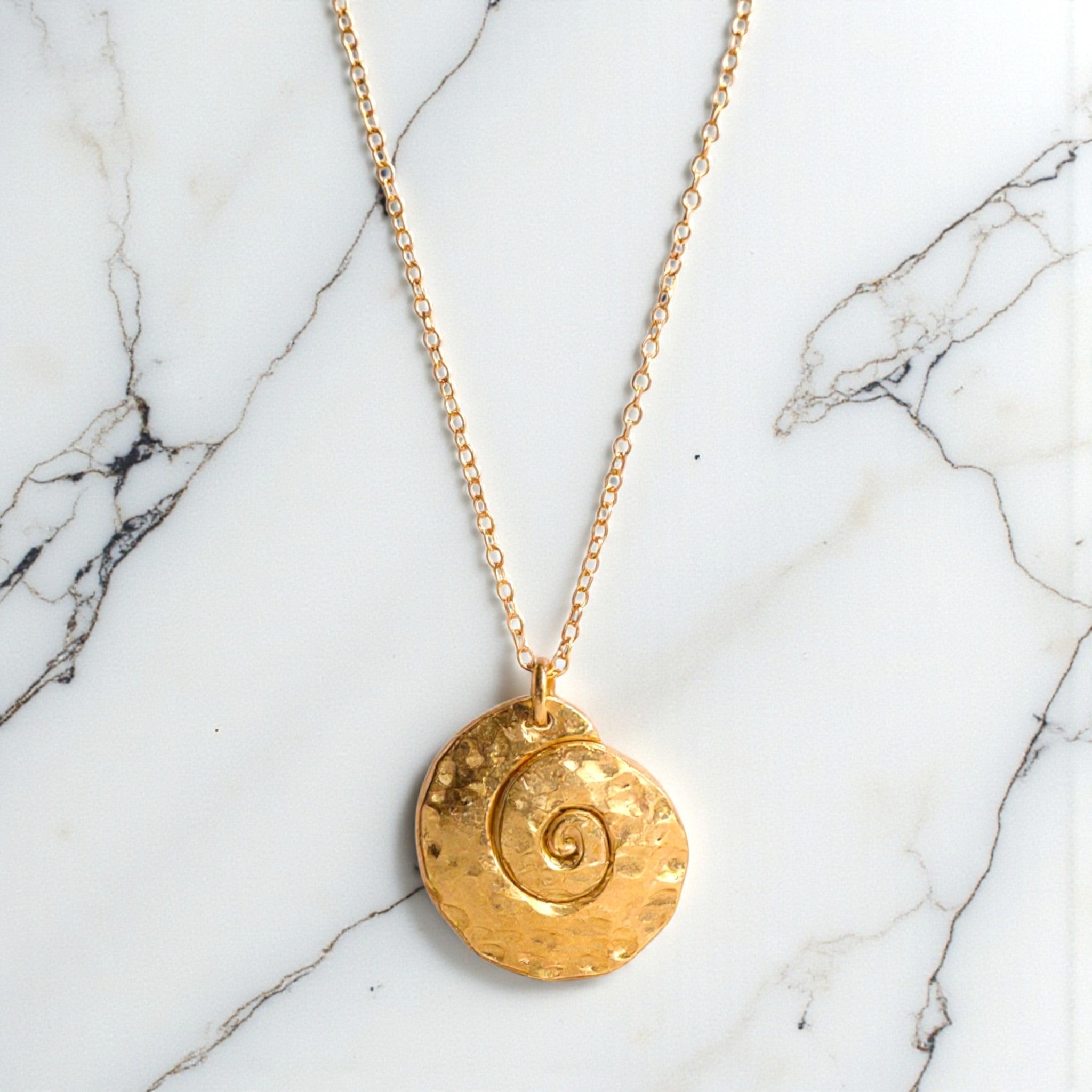 Gilded Nautilus Medallion - Necklaces