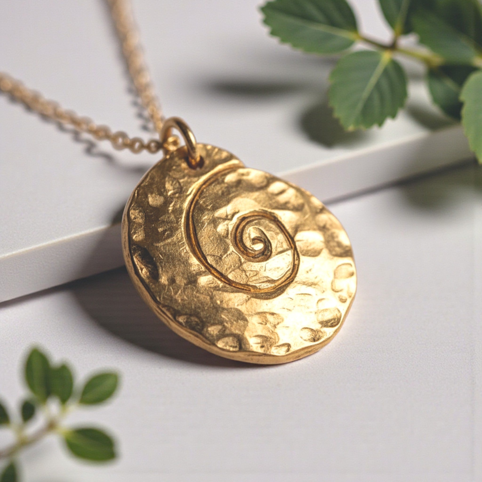 Gilded Nautilus Medallion - Necklaces