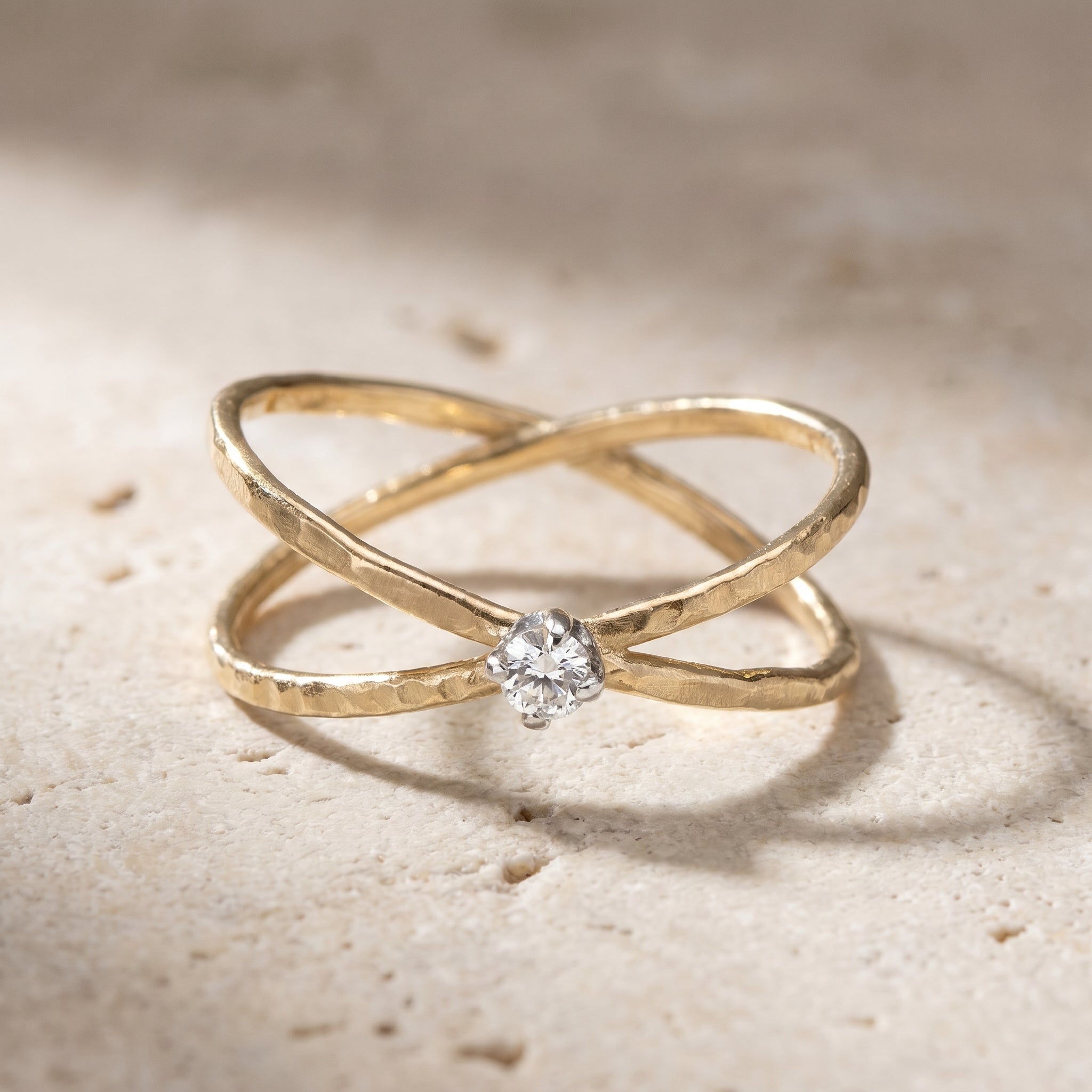 Gilded Sparkle Crisscross Ring