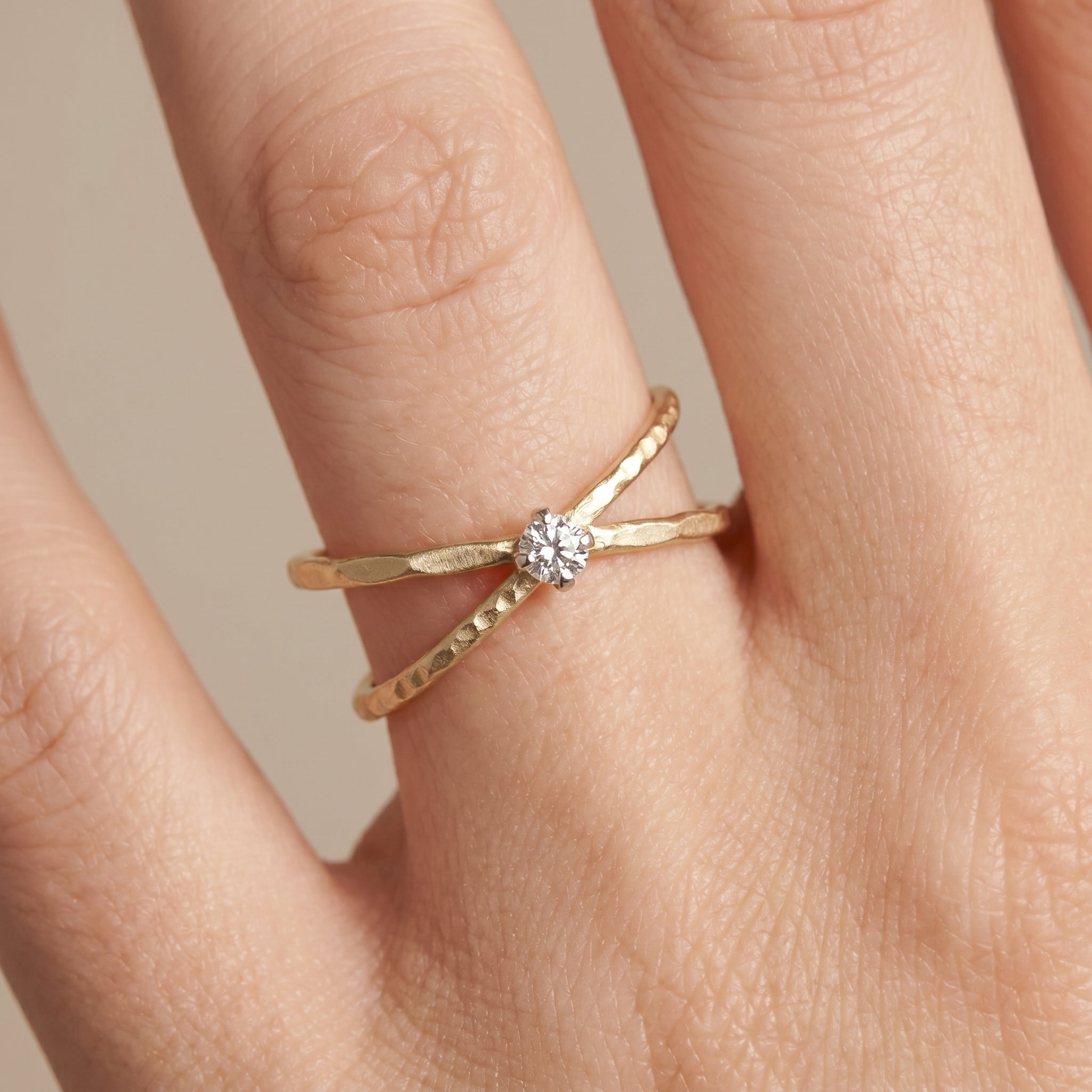 Gilded Sparkle Crisscross Ring