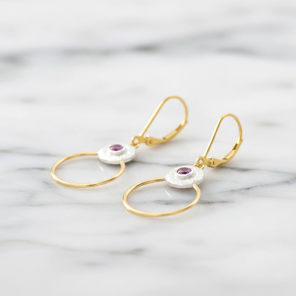 Gilded Stardust Garnet Earrings - Earrings