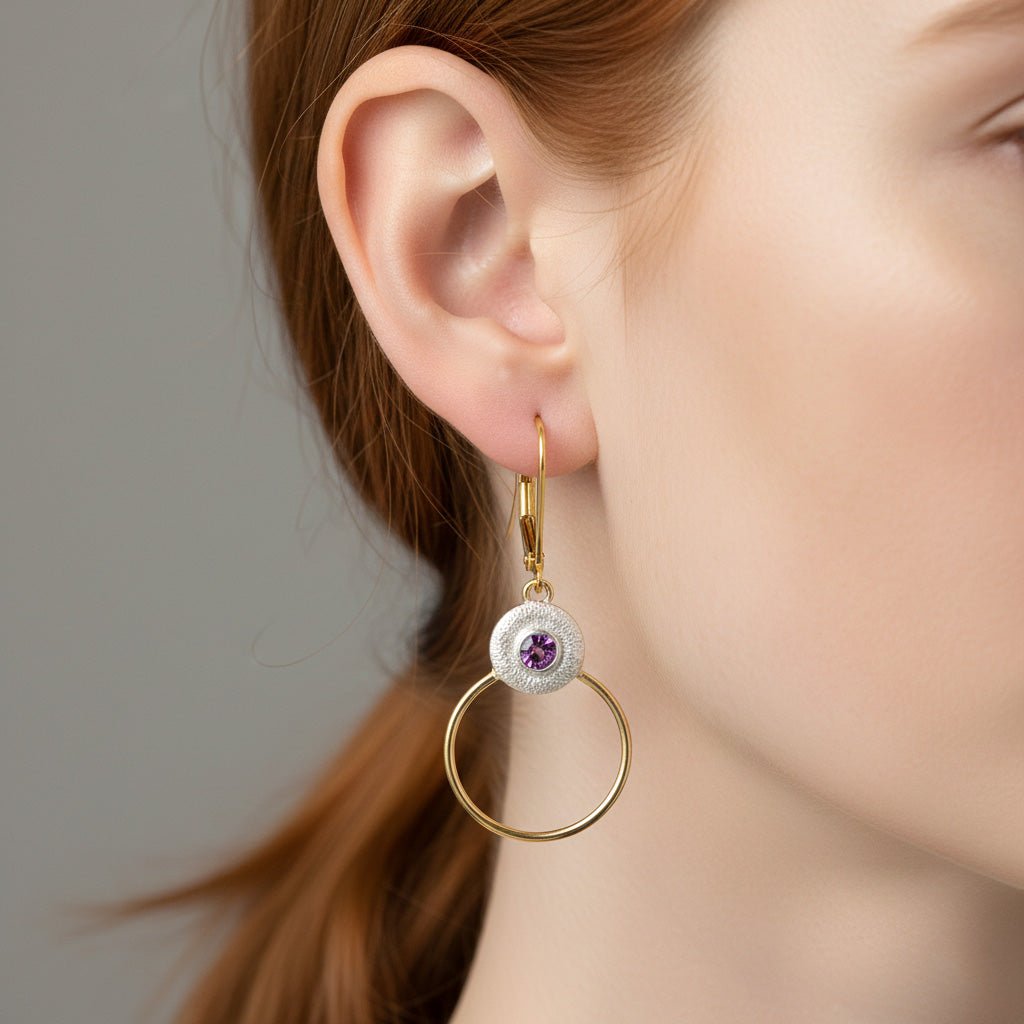 Gilded Stardust Garnet Earrings - Earrings