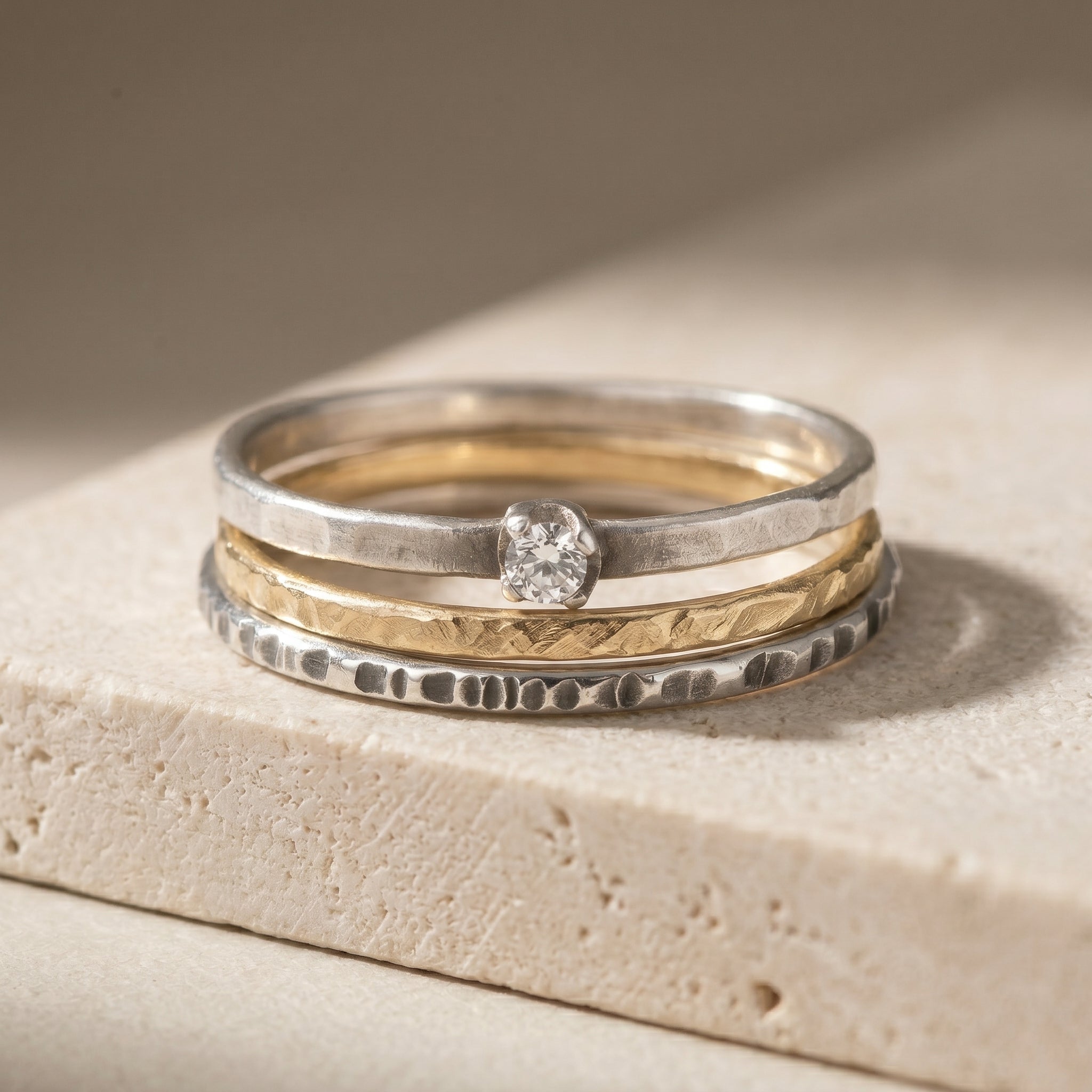 Gilded Textured Stacker