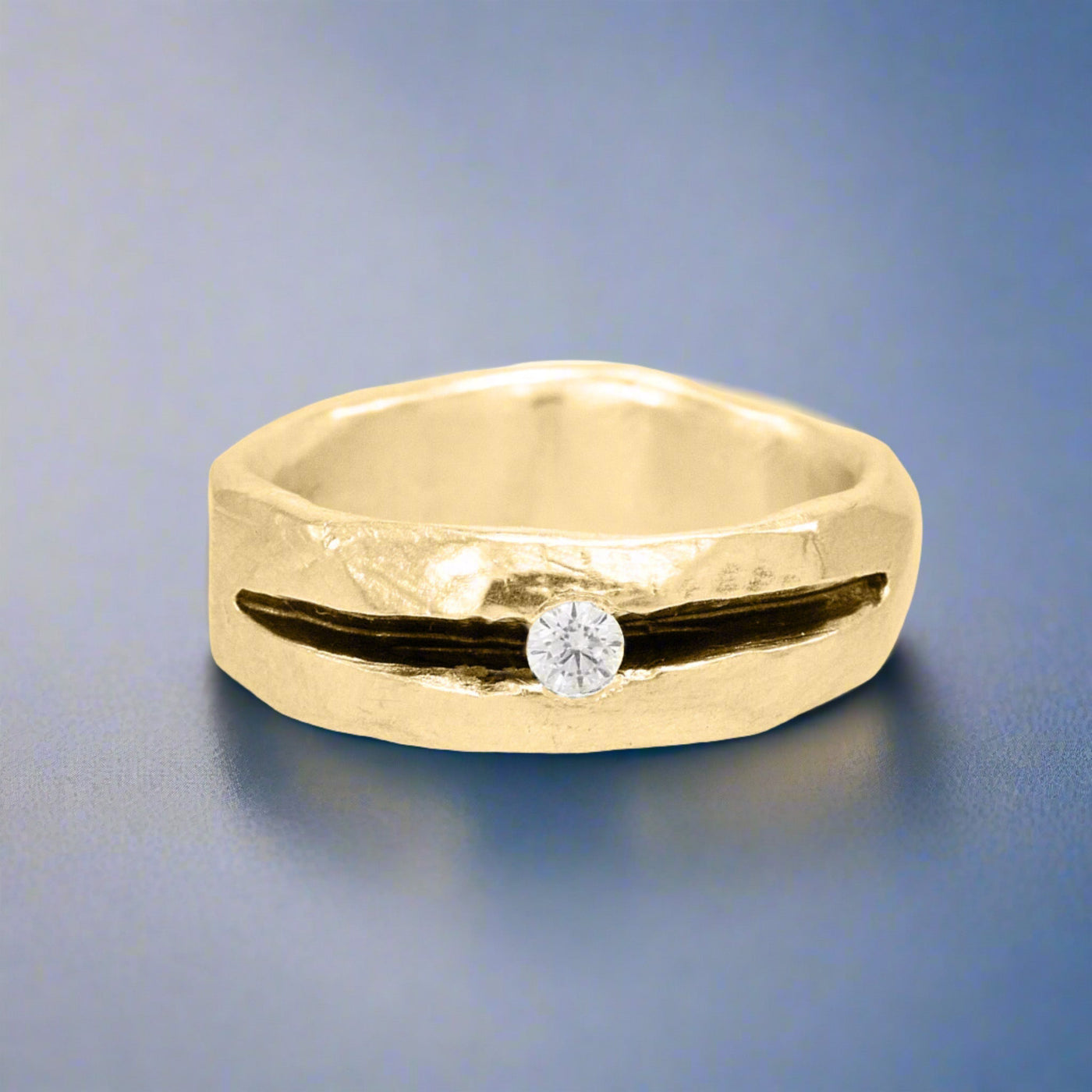 Gold Diamond Ridge Ring - Rings By J+I Jewelry