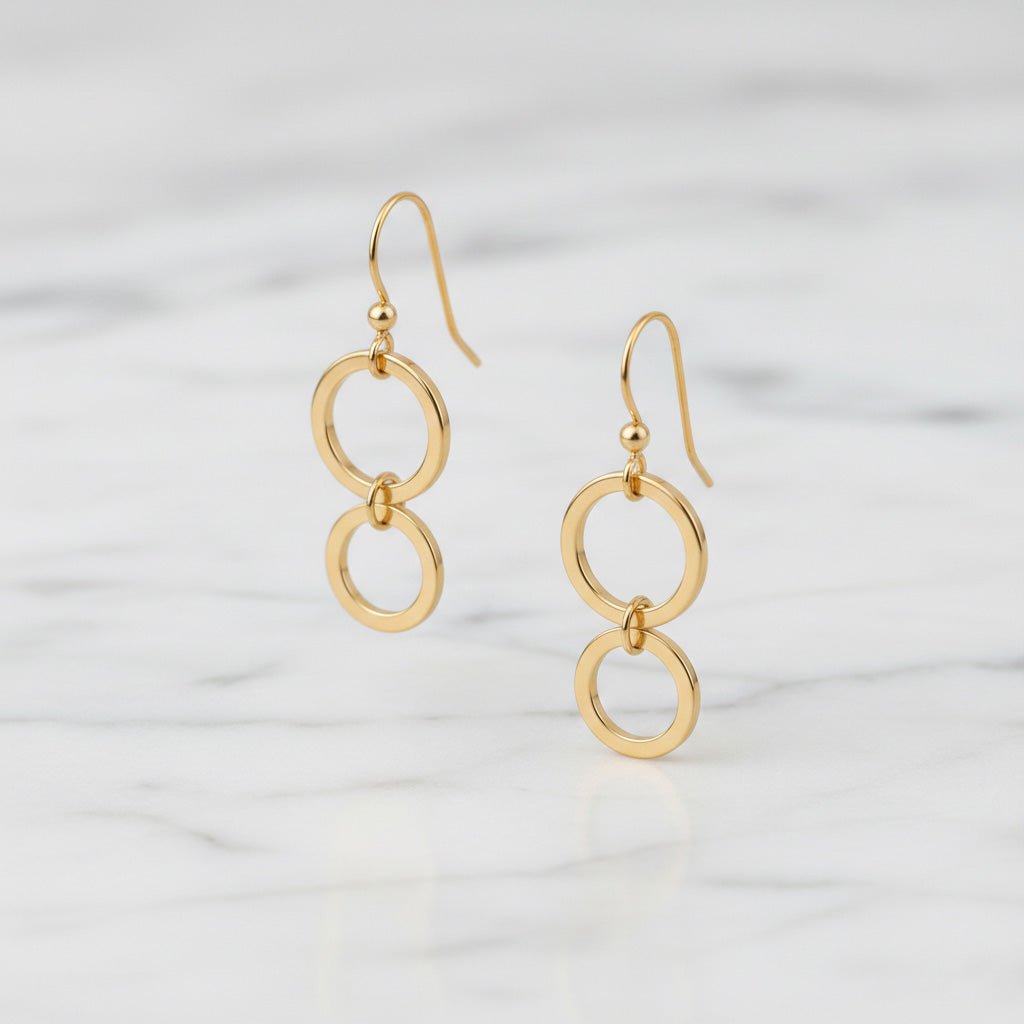 Gold Links Drop Earrings - Earrings