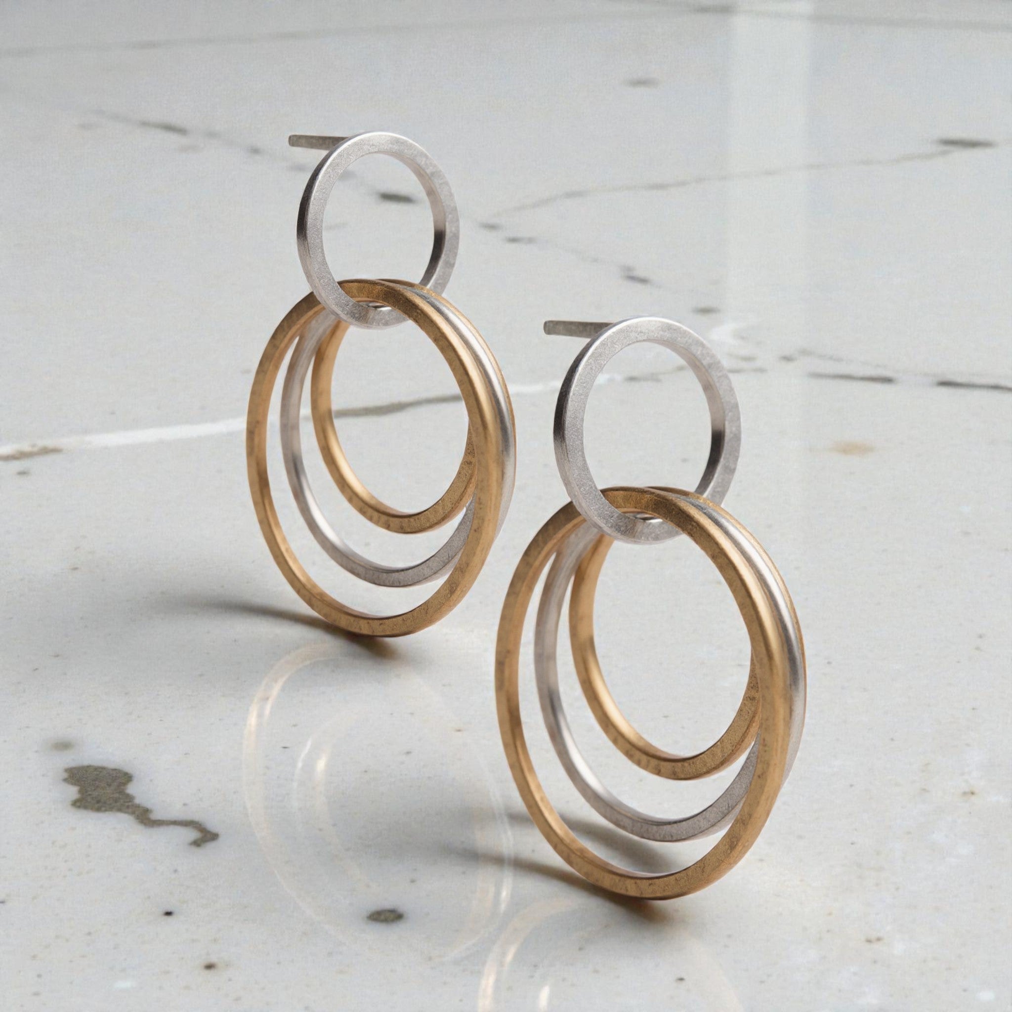 Interlocking Circle Drop Earrings - Earrings