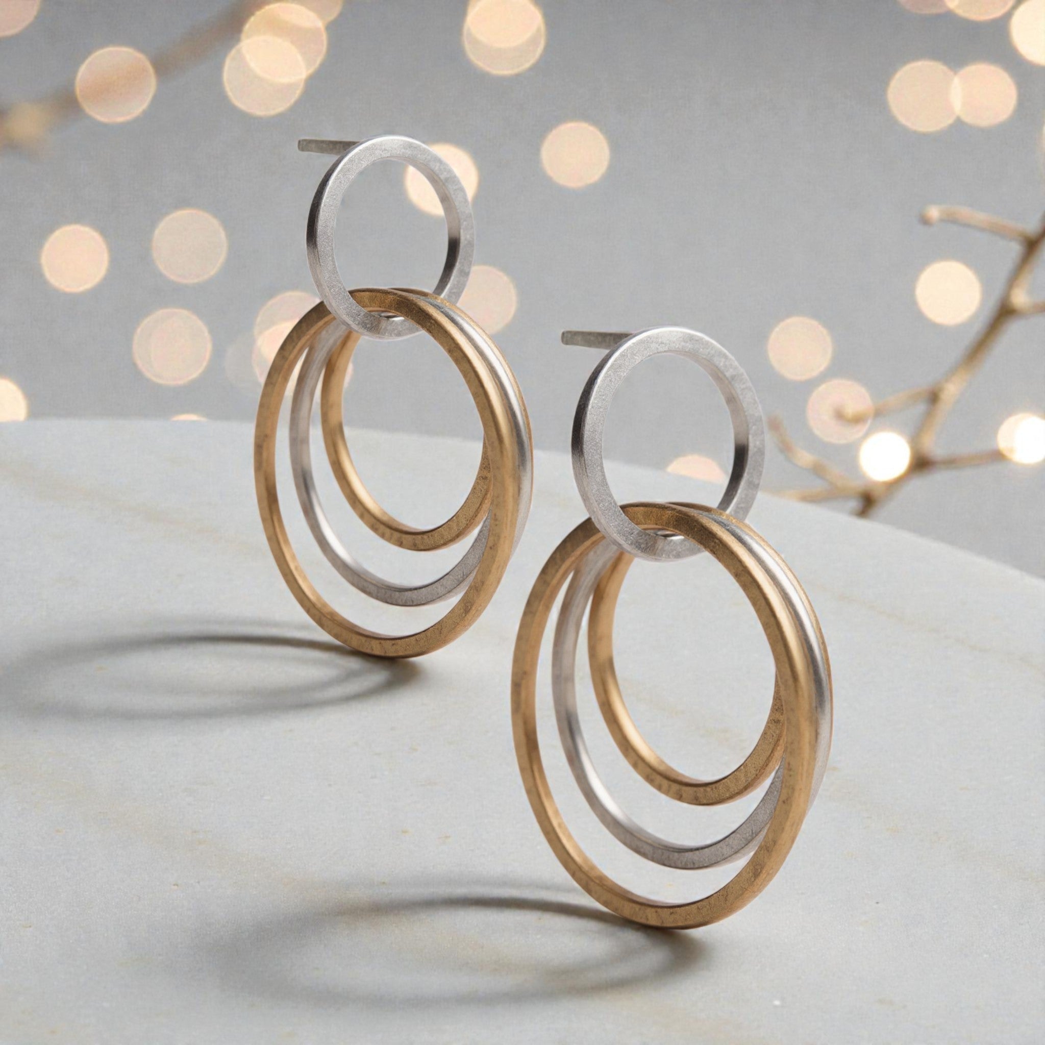 Interlocking Circle Drop Earrings - Earrings