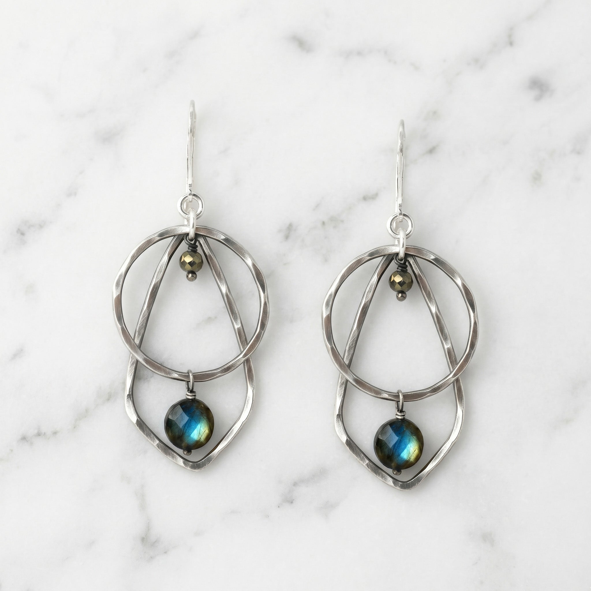 Labradorite Double Frame Earrings - Earrings