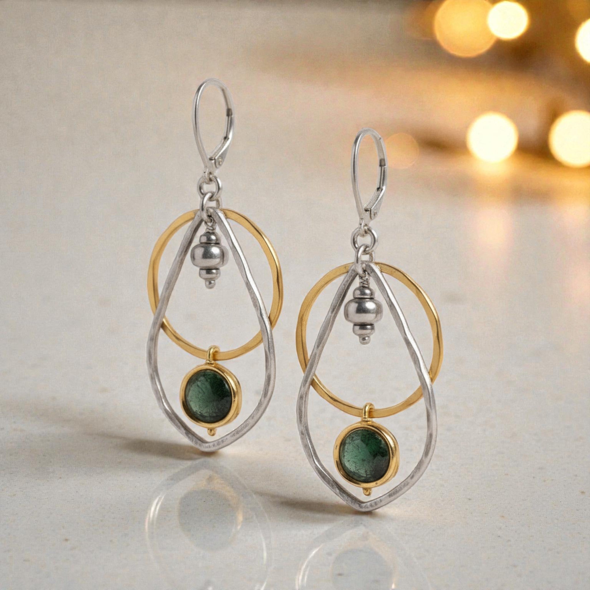 Labradorite Layered Drop Earrings - Earrings