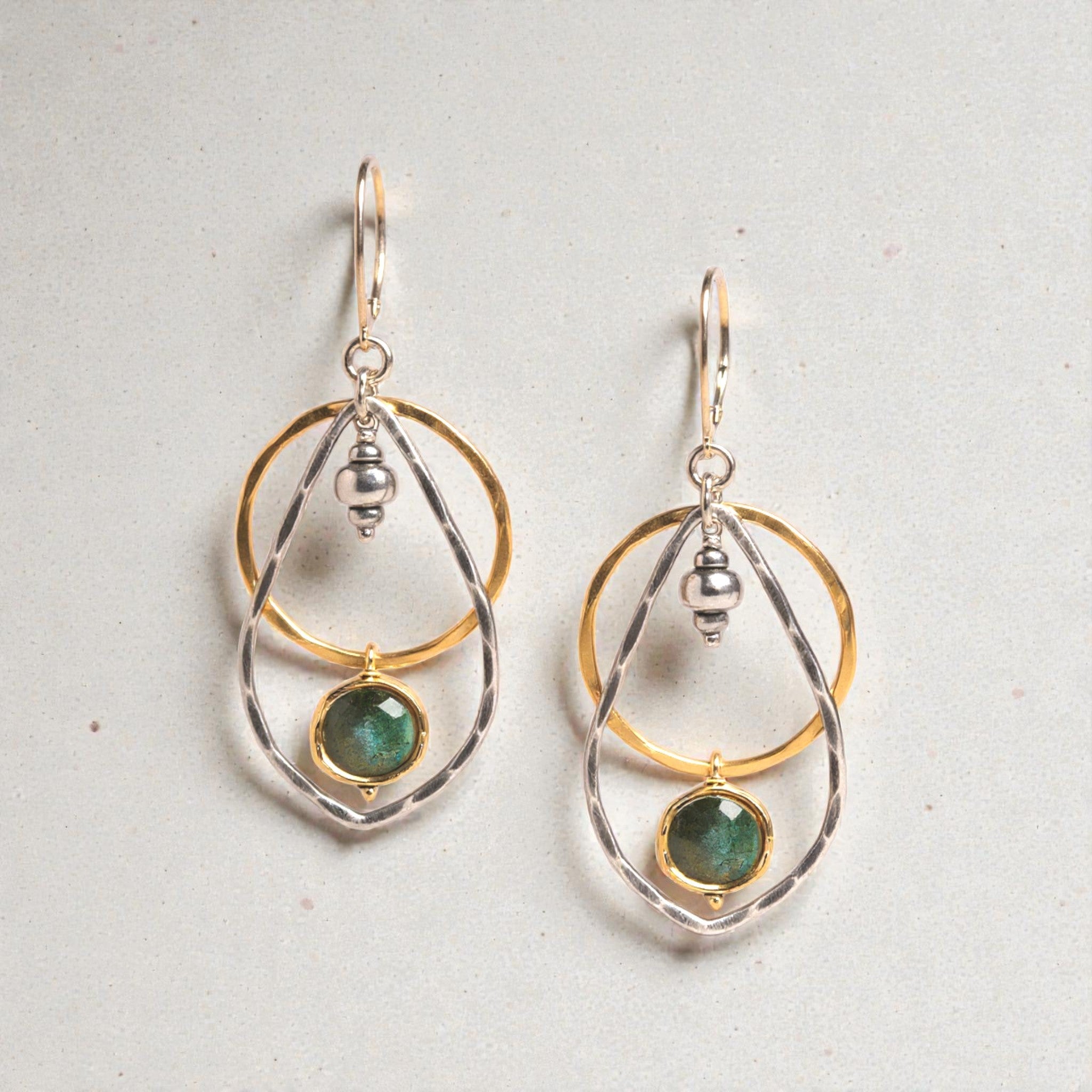 Labradorite Layered Drop Earrings - Earrings