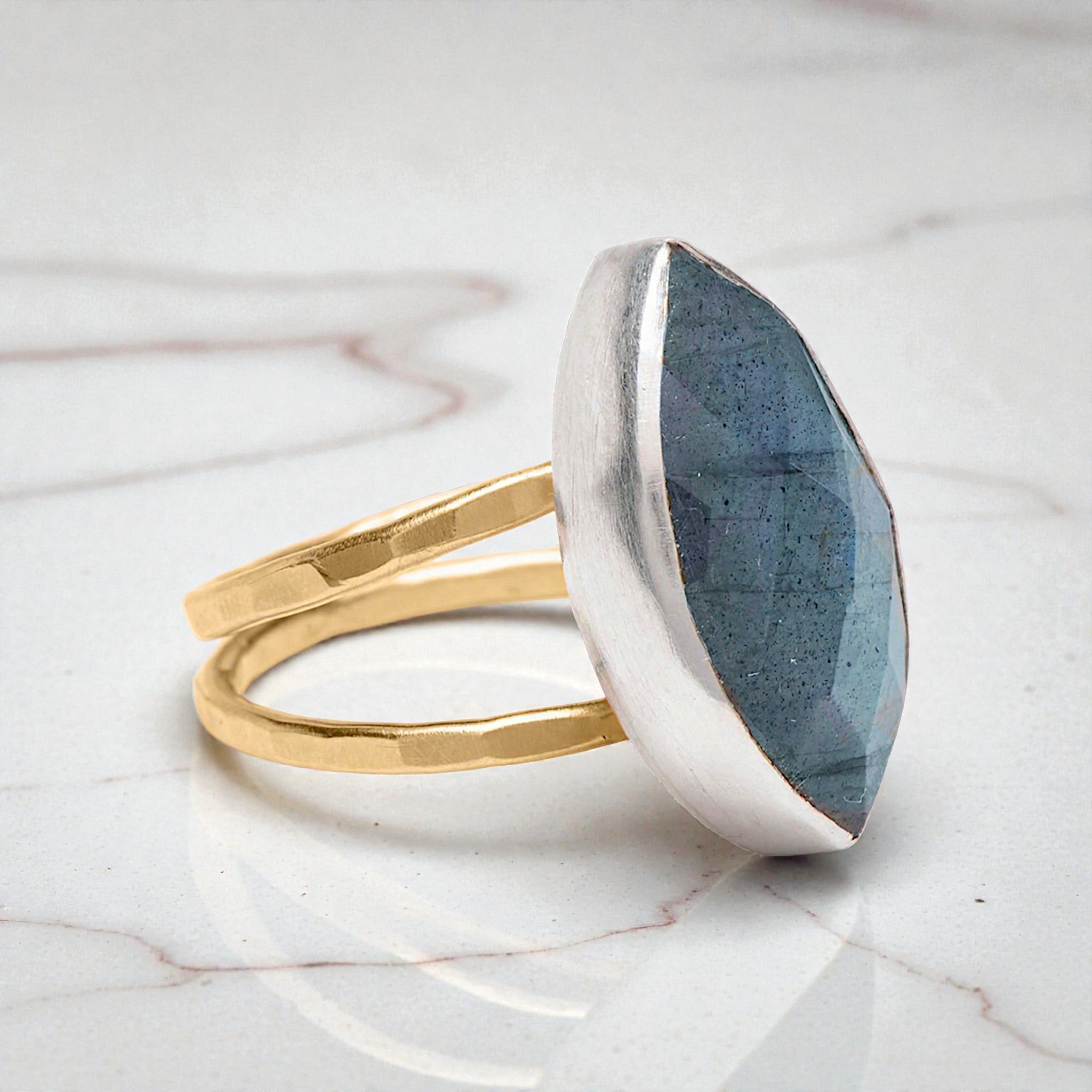 Labradorite Marquis Ring - Rings