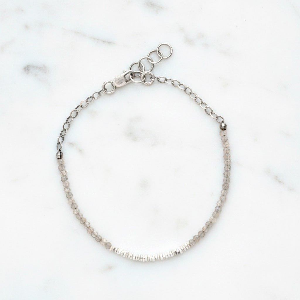 Labradorite & Silver Bead Bracelet - Bracelets