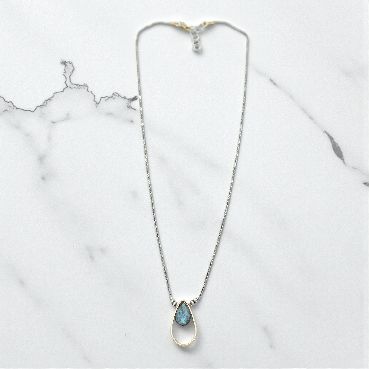 Labradorite Teardrop Necklace - Necklaces