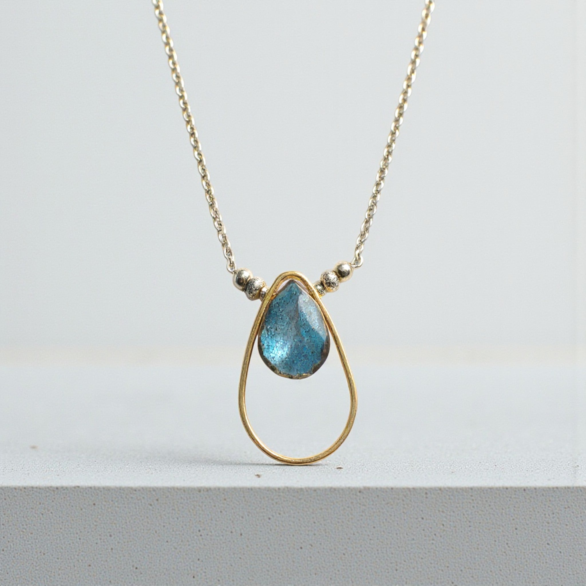 Labradorite Teardrop Necklace - Necklaces