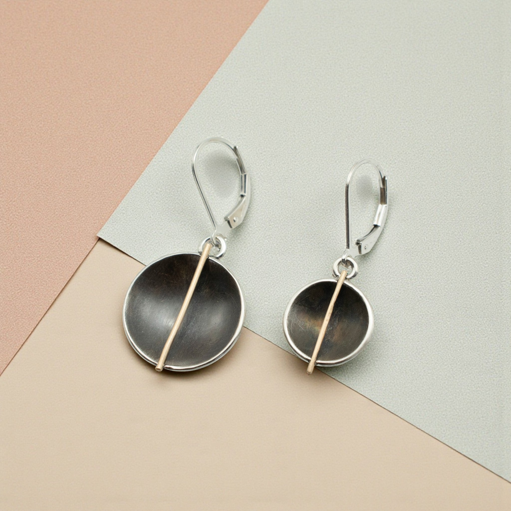 Large Golden Rift Disc Earrings - Earrings