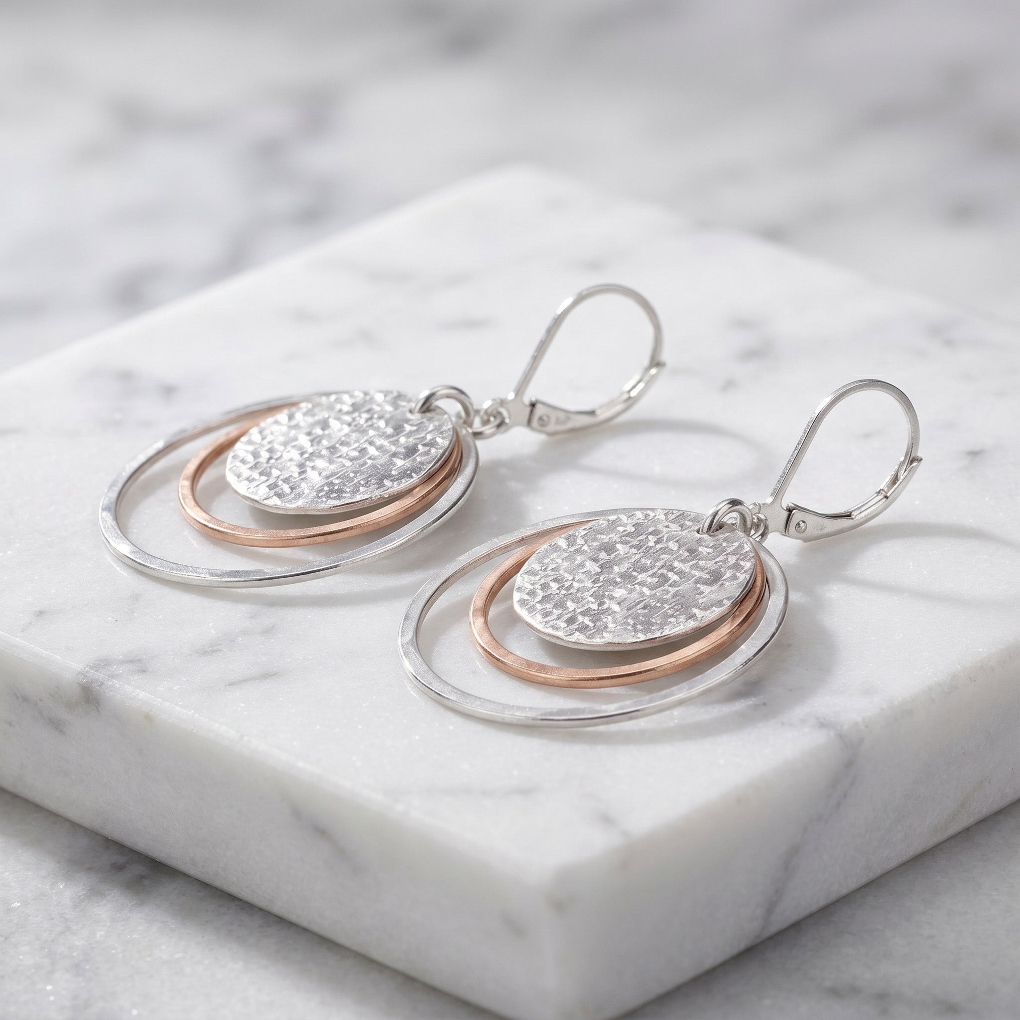 Layered Circle Drop Earrings - Earrings