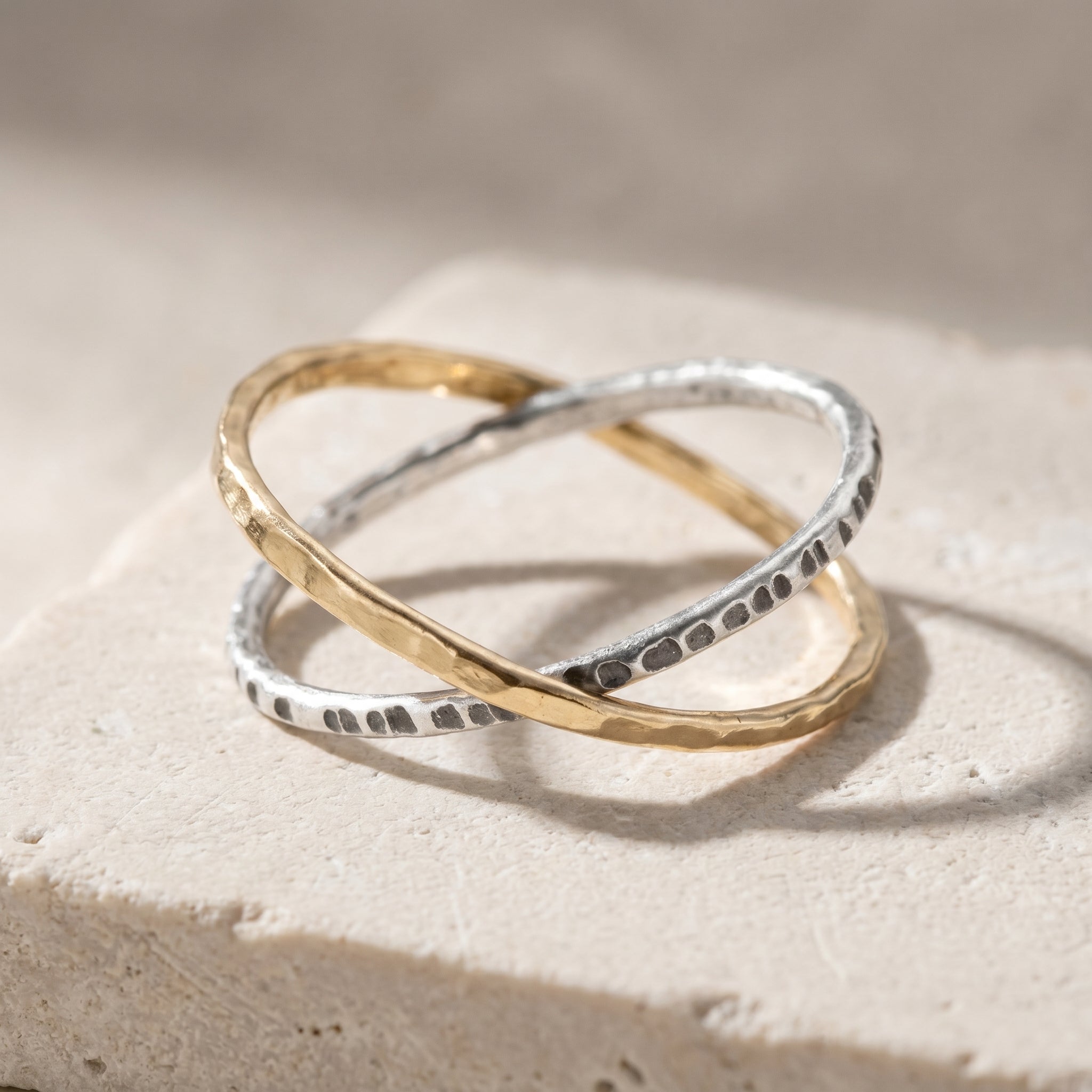 Mixed Metal Crisscross Ring