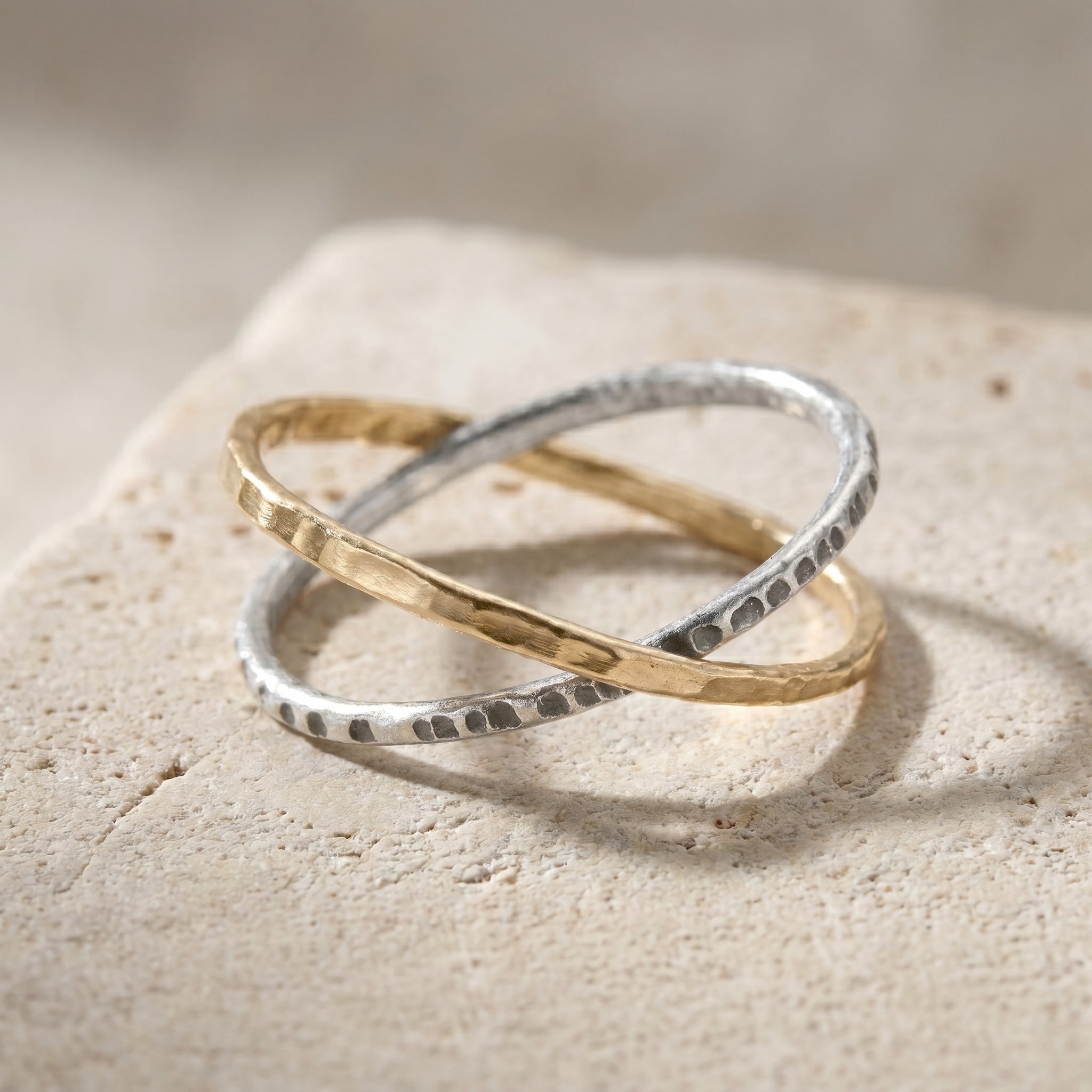Mixed Metal Crisscross Ring