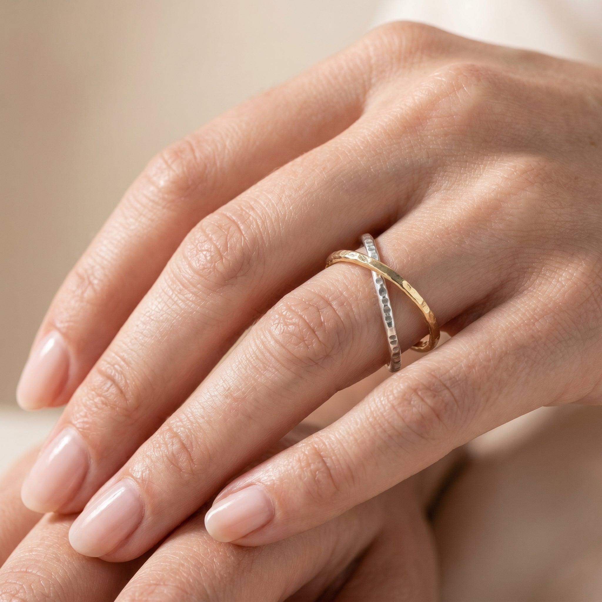 Mixed Metal Crisscross Ring