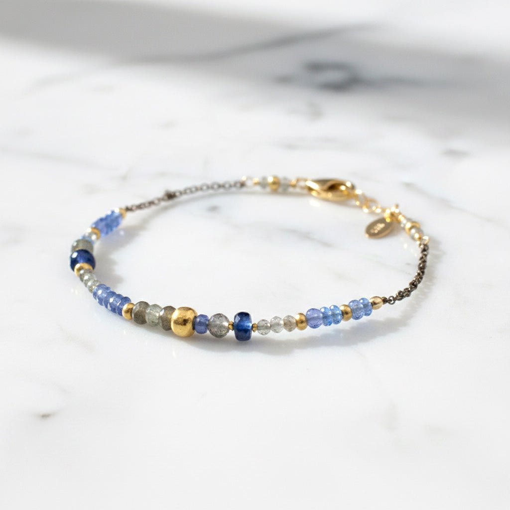 Multi - Gemstone Mixed Metal Bracelet - Bracelets