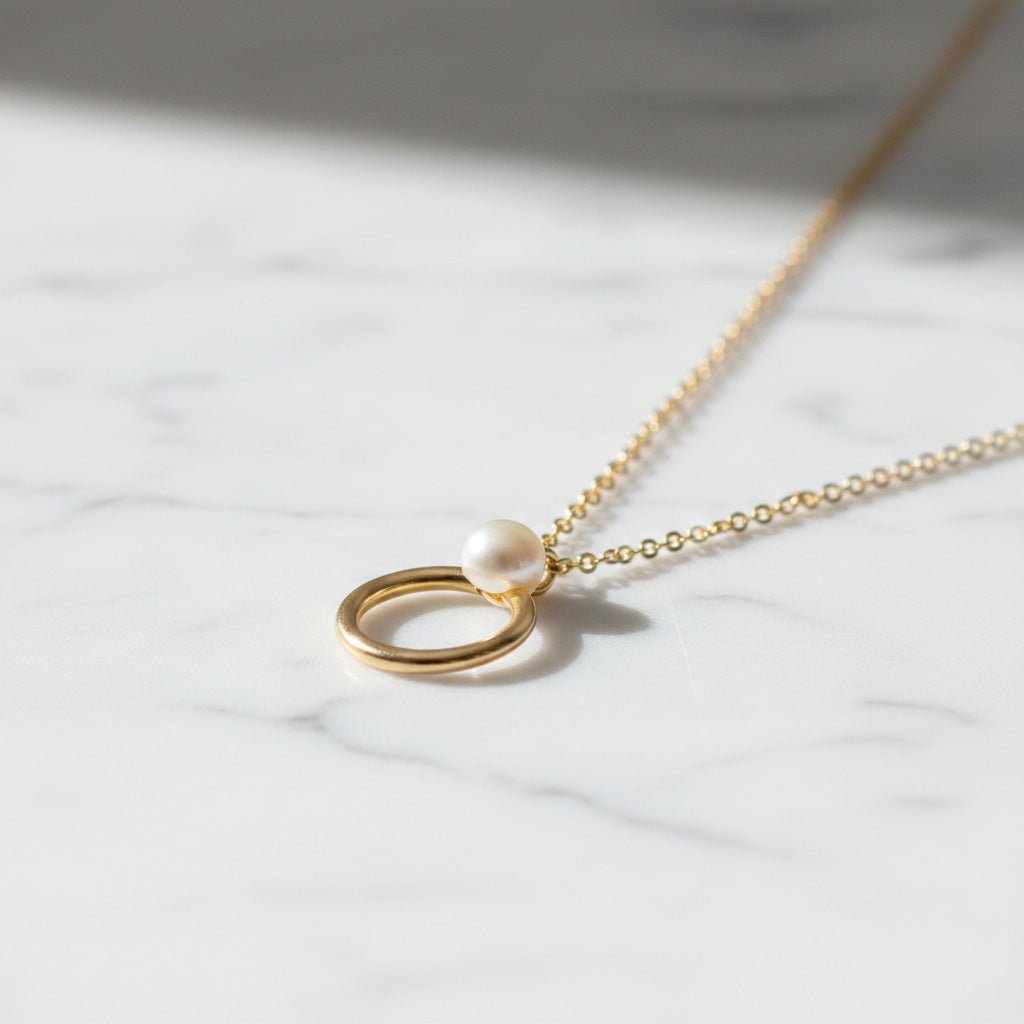 Pearl Circle Pendant Necklace - Necklaces