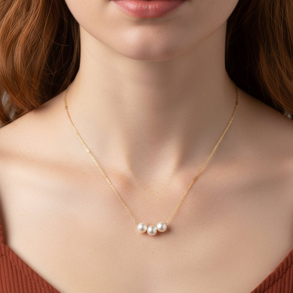 Pearl Trio Necklace - Necklaces