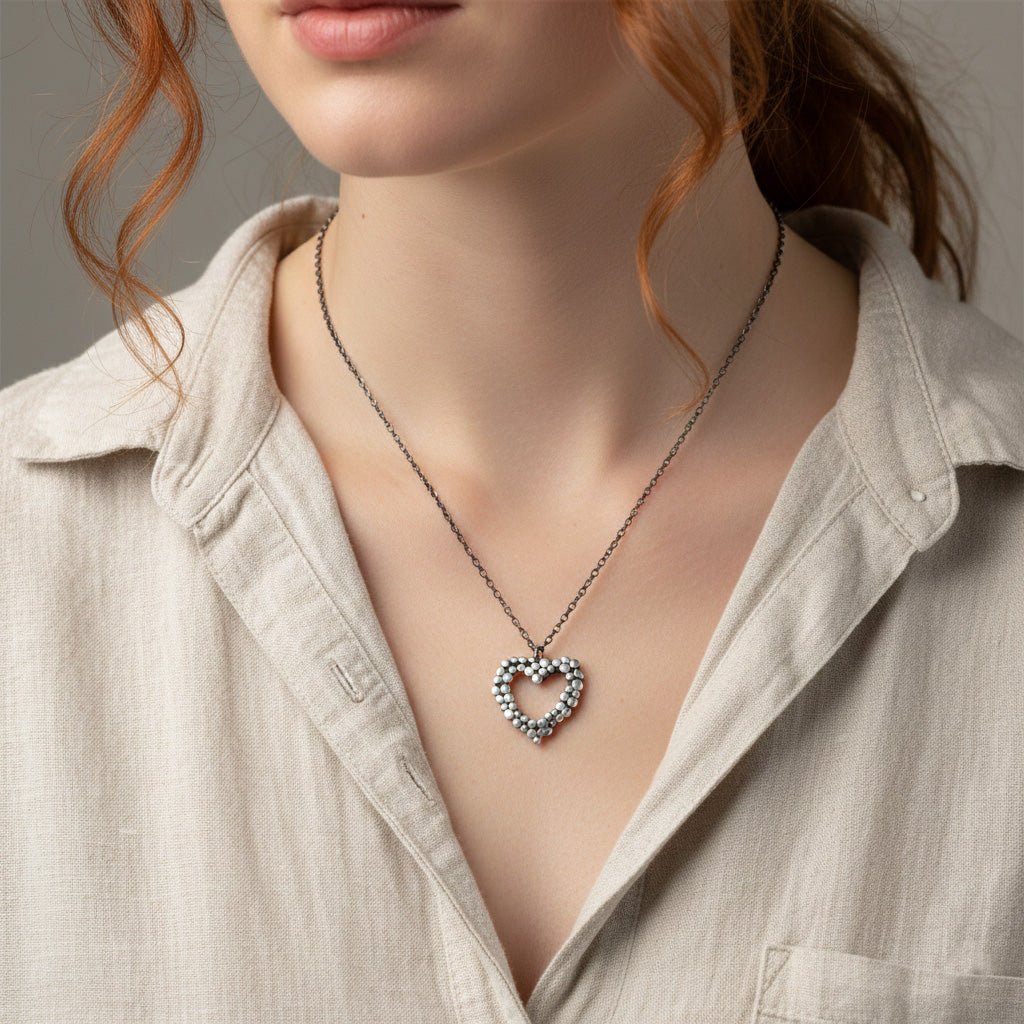 Pebble Heart Pendant Necklace - Necklaces