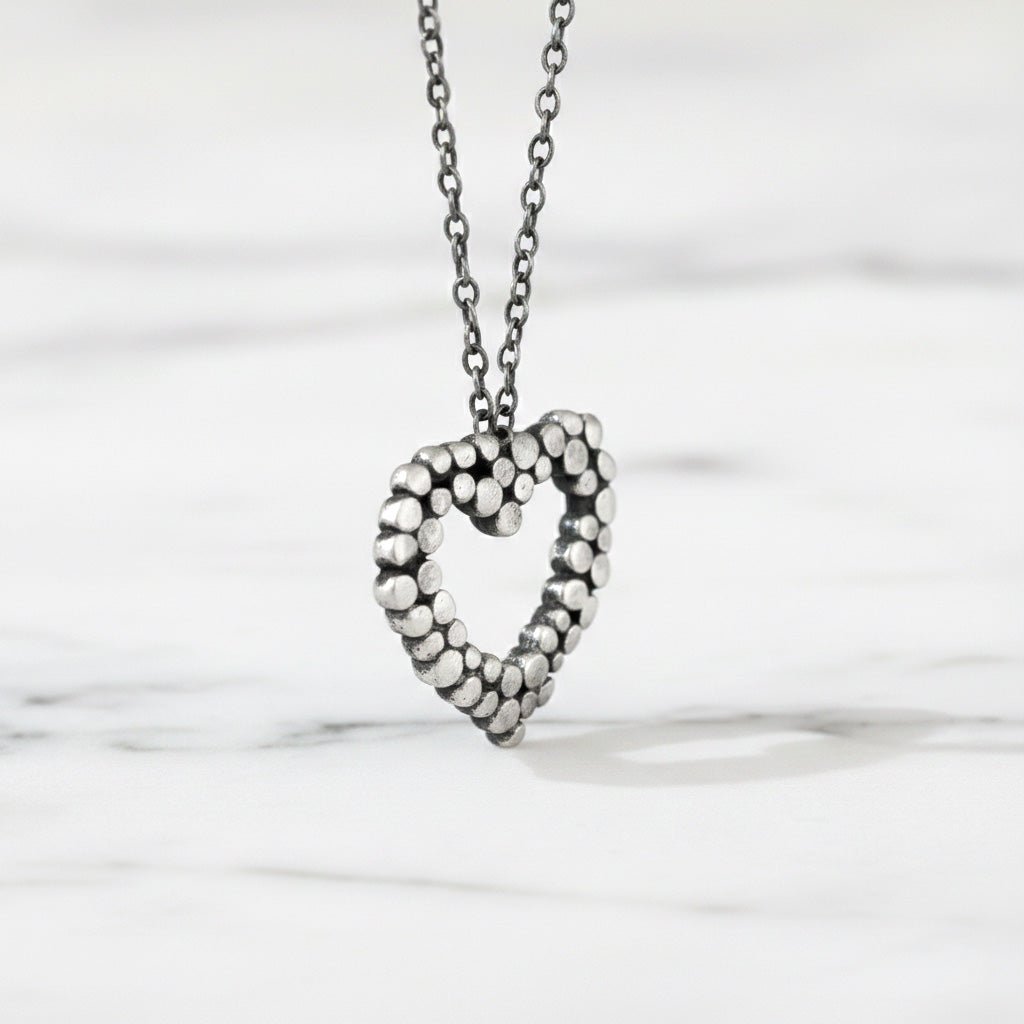 Pebble Heart Pendant Necklace - Necklaces