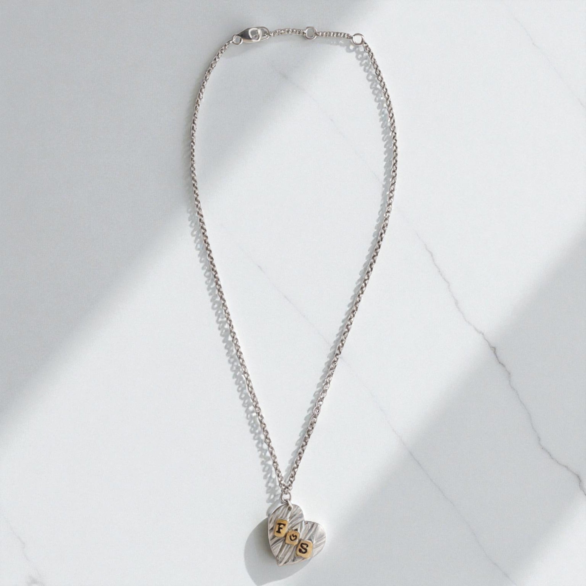 Personalized Heart Initial Necklace - Necklaces