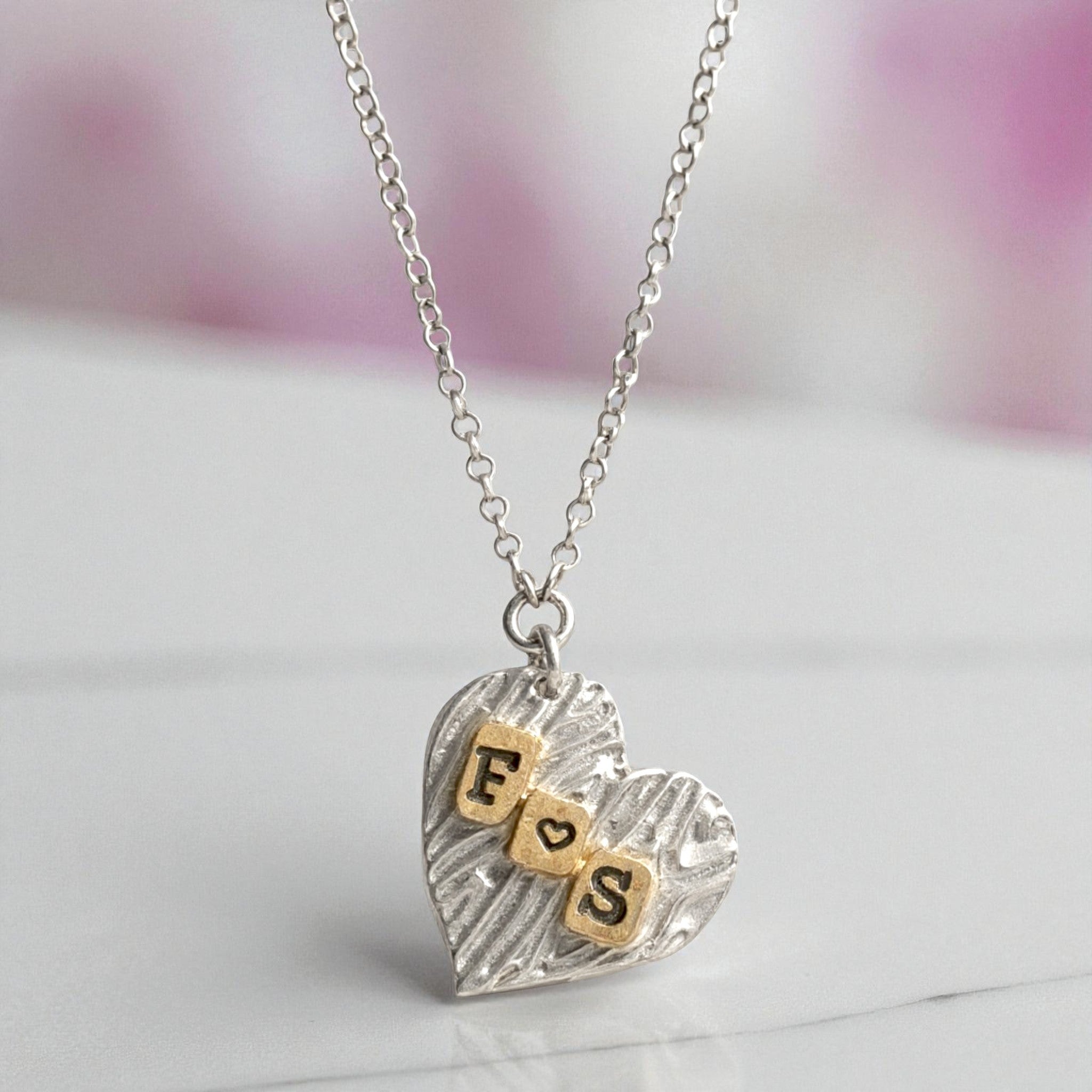Personalized Heart Initial Necklace - Necklaces