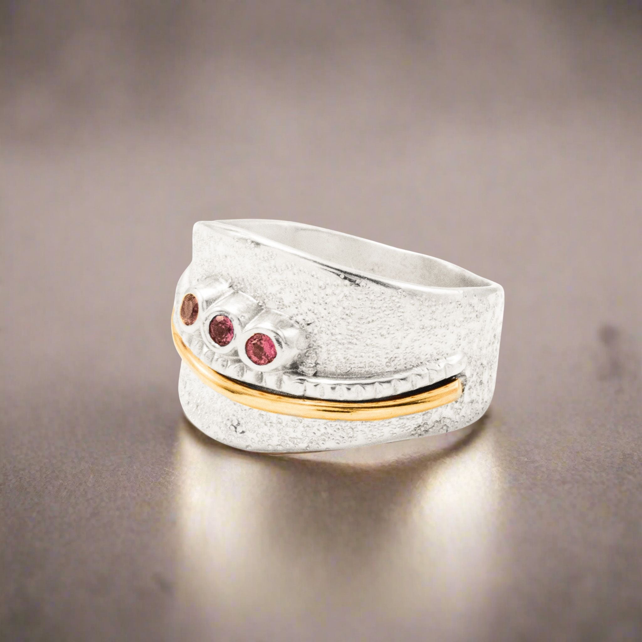 Rhodolite Trinity Ring - Rings