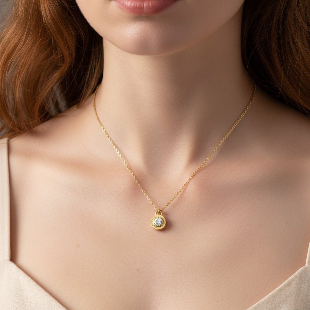 Simple Diamond Pendant Necklace - Necklaces
