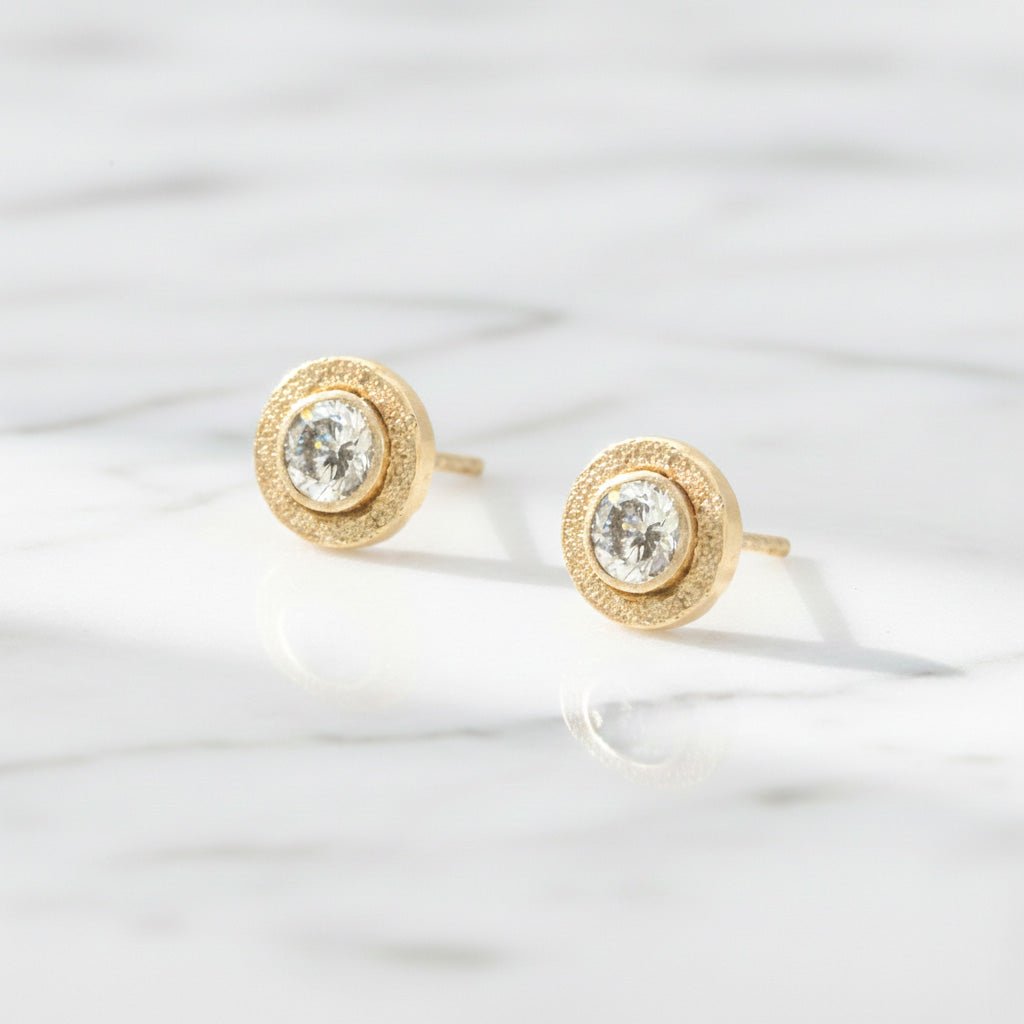 Simple Diamond Stud Earrings - Earrings