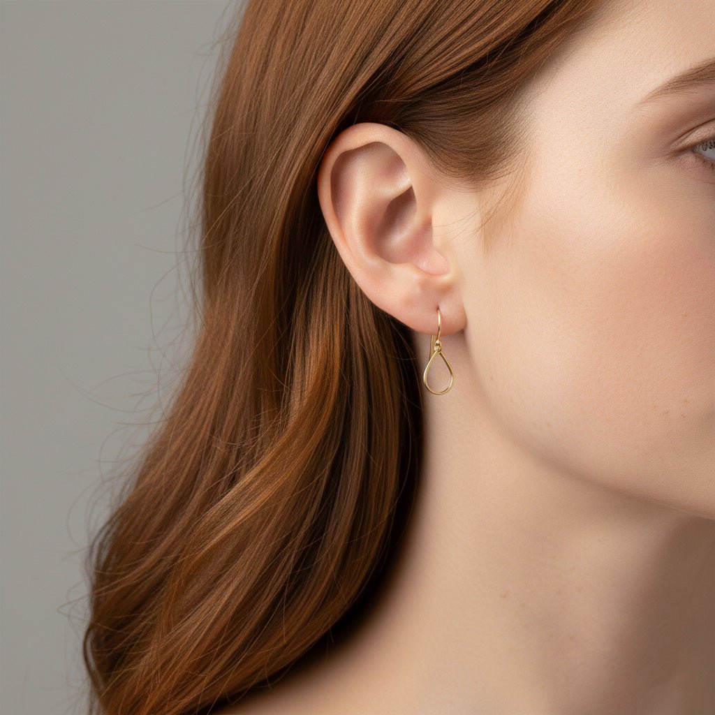 Small Gold Teardrop Earring - Earrings
