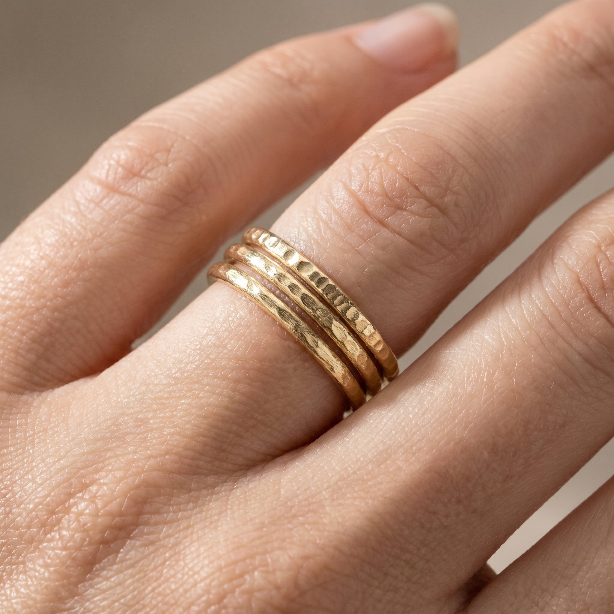Gilded Hammered Stacker