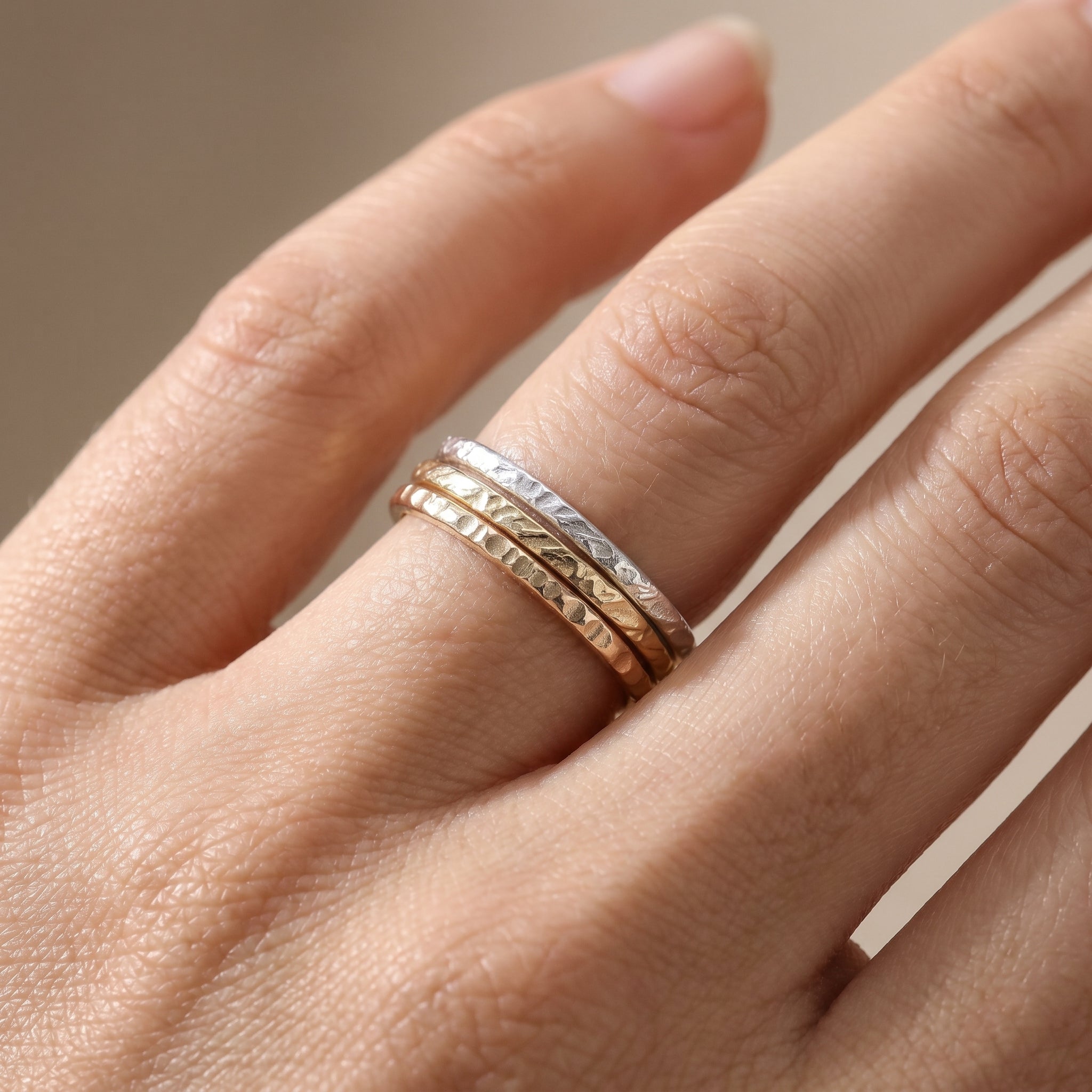 Sterling Textured Stacker